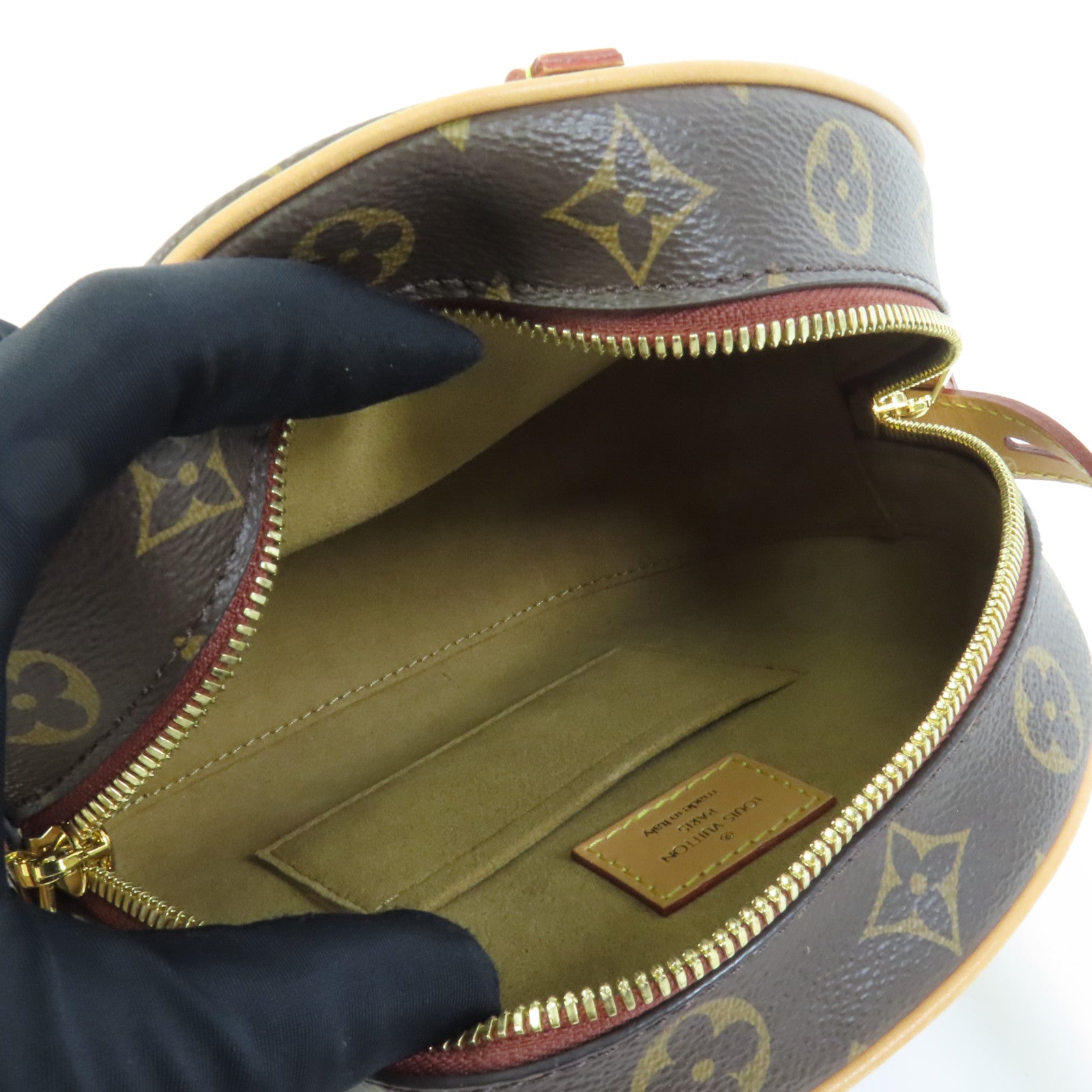 LOUIS VUITTON Monogram Boite Chapeau Souple金扣肩背袋棕色