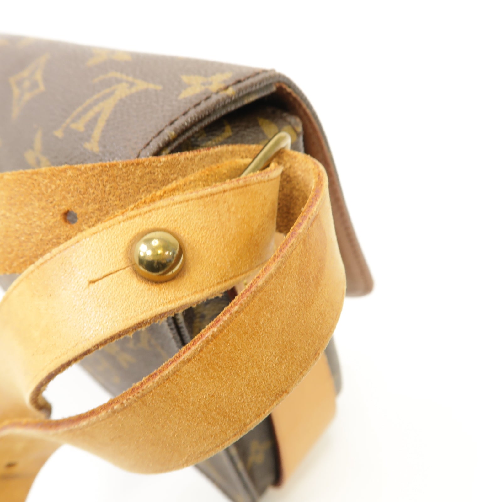 LOUIS VUITTON Monogram Cartouchiere金扣肩背袋棕色