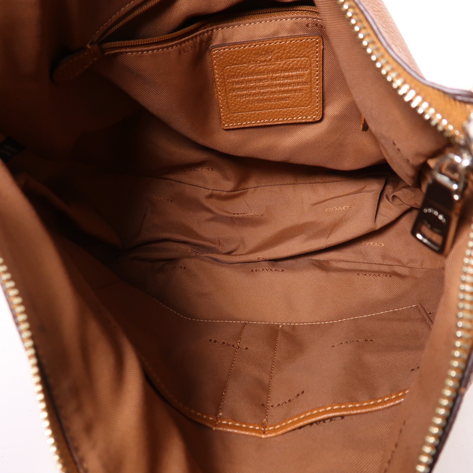 COACH 牛皮皮革2 Way Shoulder銀扣手挽肩背兩用袋