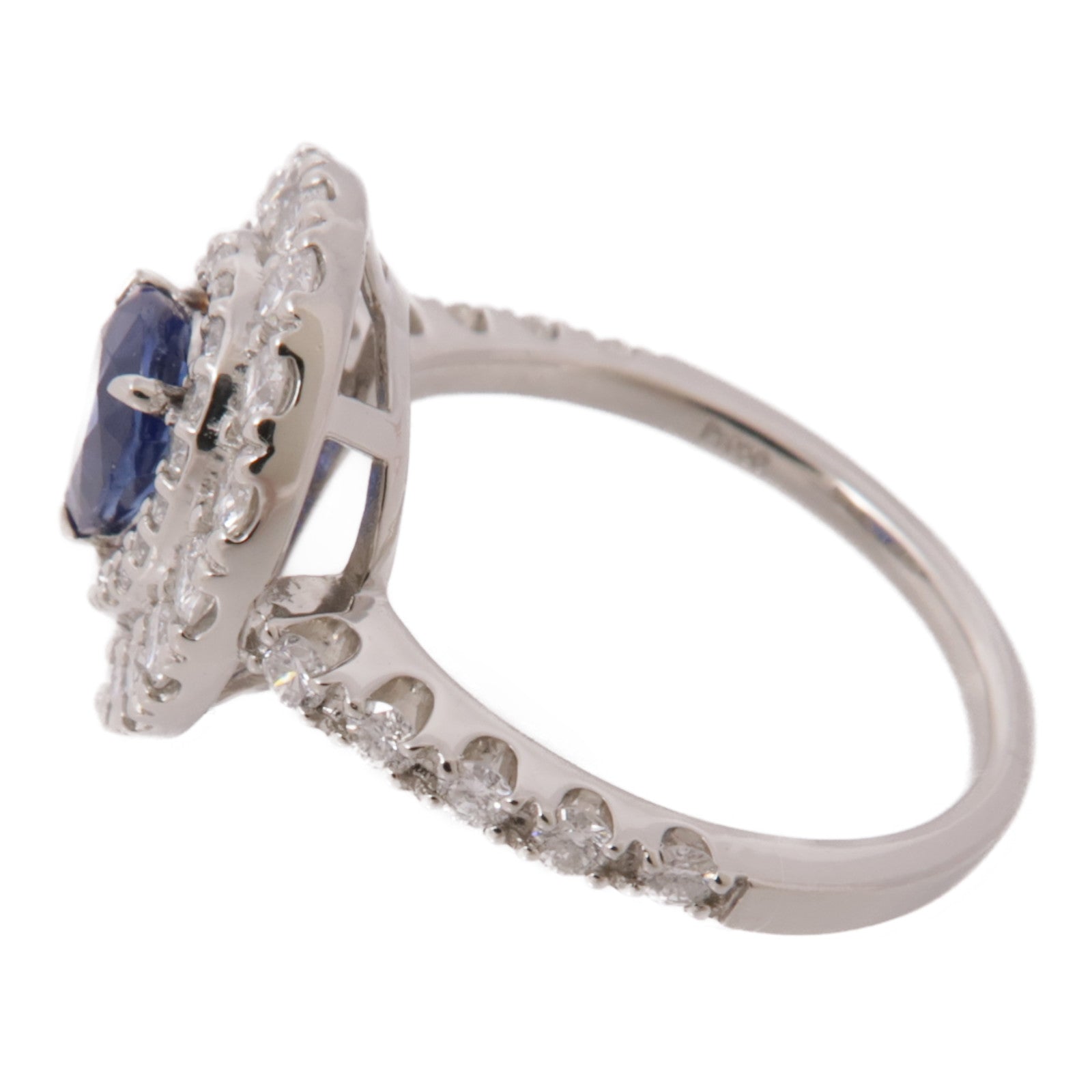 JEWELRY 【激減優惠】PT950鉑金Sapphire/Diamond Ring藍寶石/鑽石戒指US#6