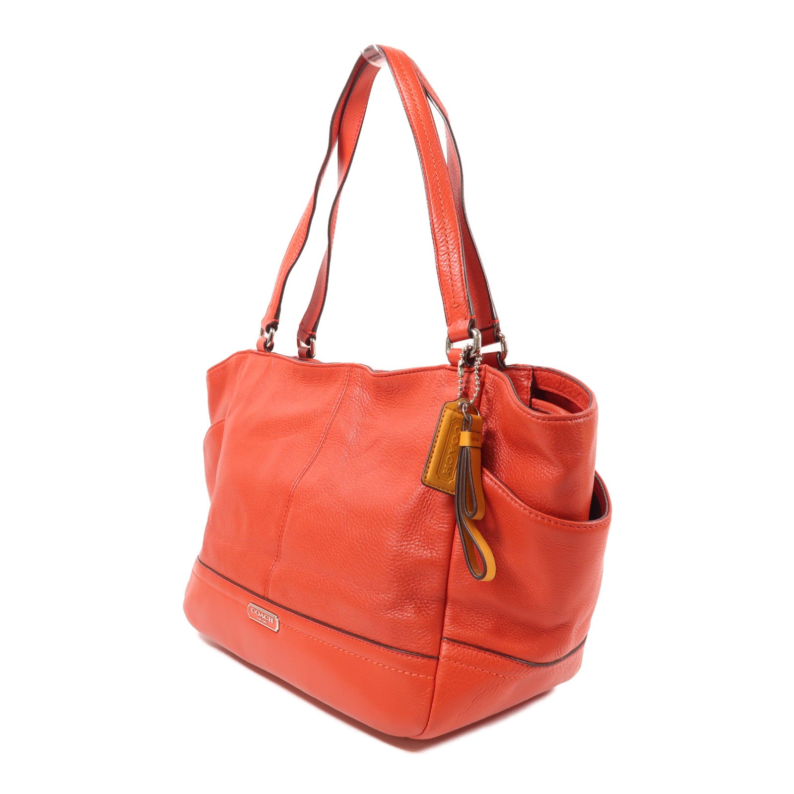 COACH 牛皮皮革Tote Bag銀扣手挽袋