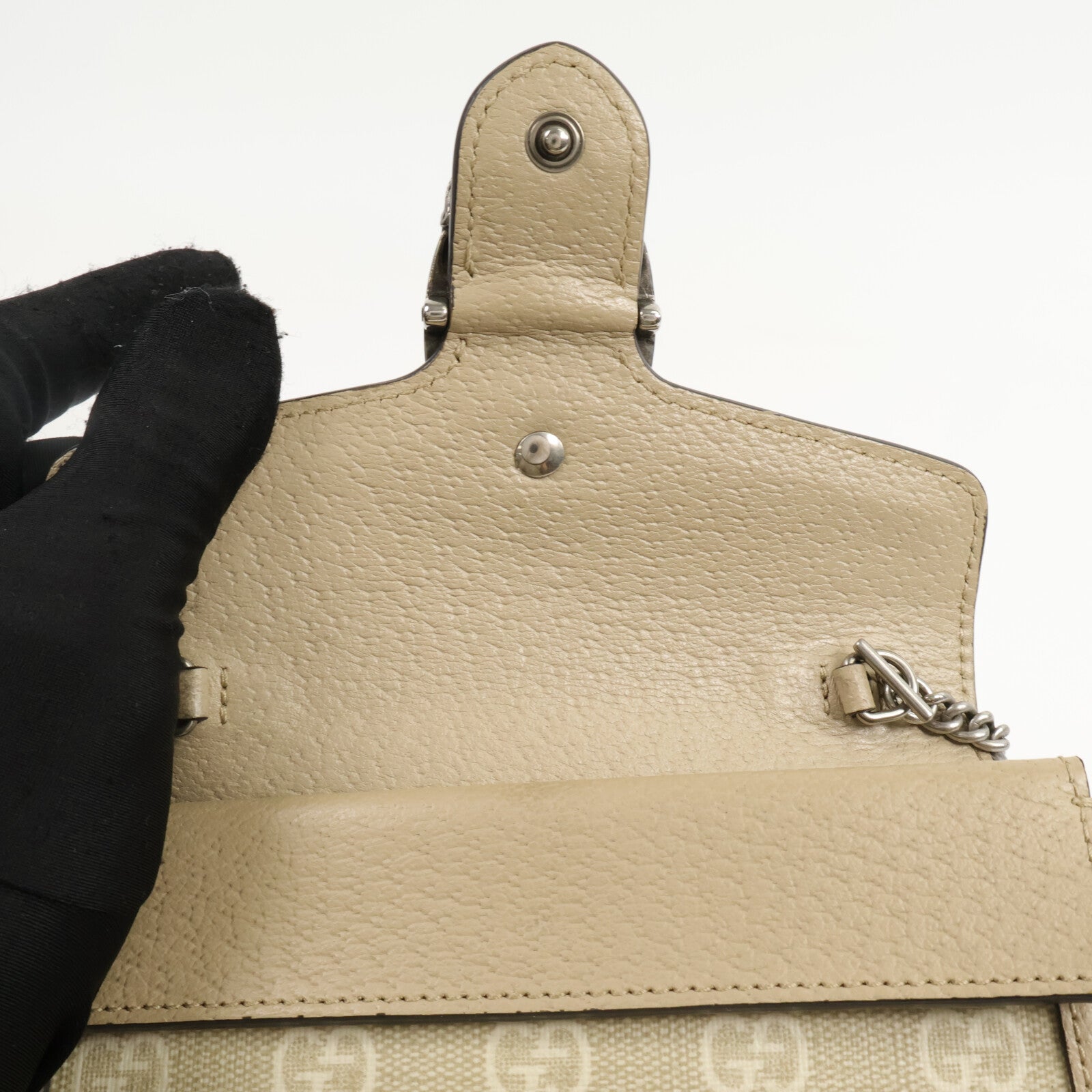 GUCCI 塗層帆布Dionysus Super Mini Bag鏈帶肩背袋