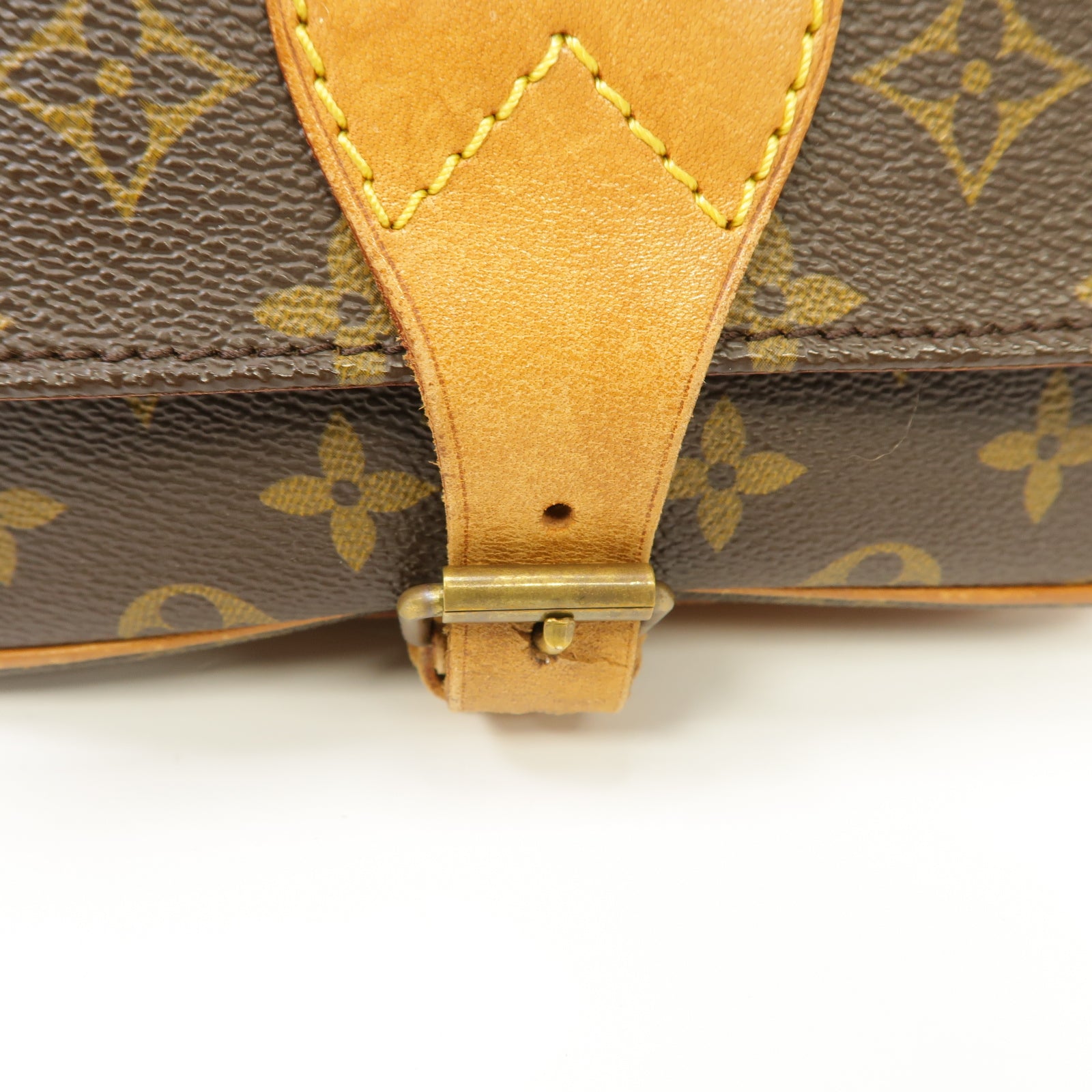 LOUIS VUITTON Monogram Cartouchiere金扣肩背袋棕色