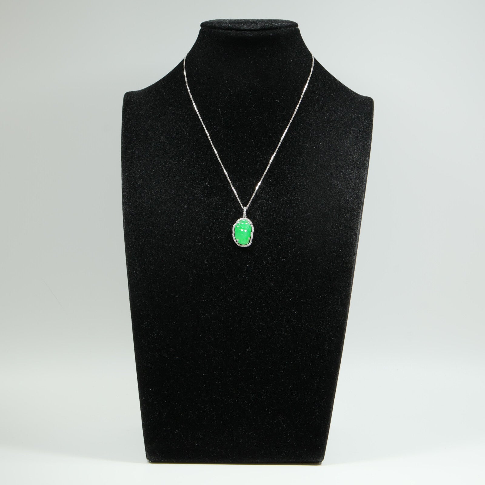 JEWELRY 18K白金Jade Diamond Necklace翡翠/鑽石項鍊