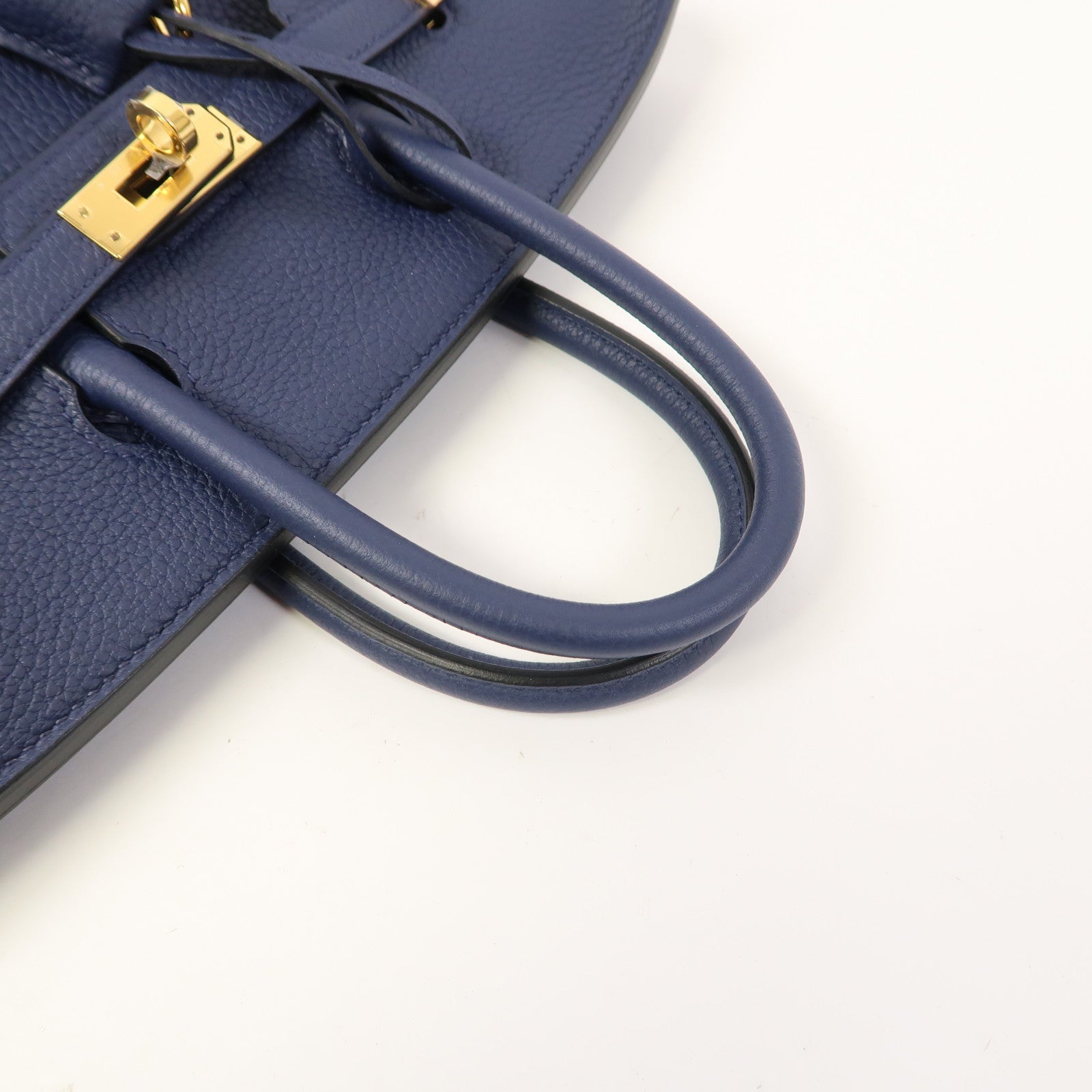 HERMES Togo皮革Birkin 25金扣手挽袋深藍色