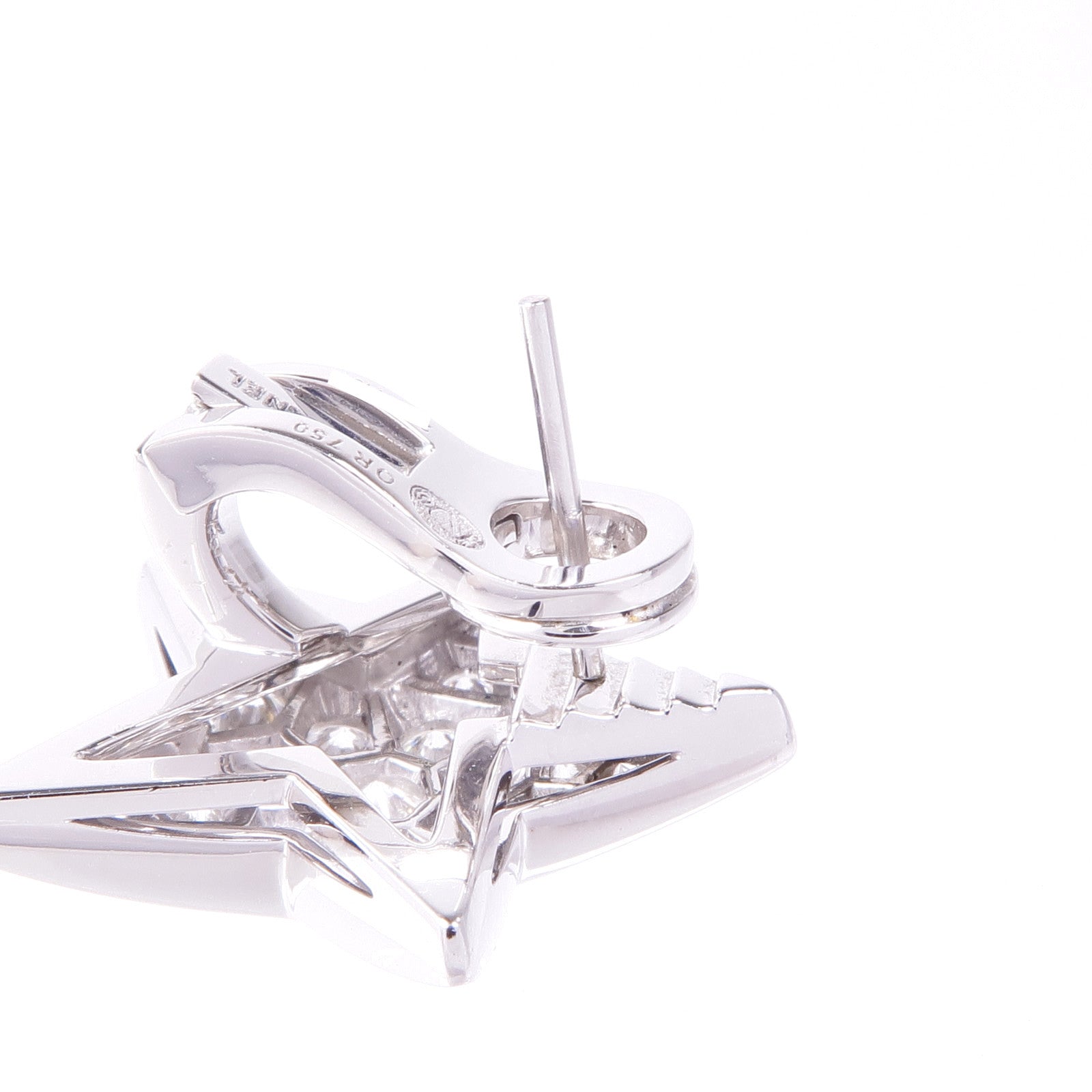 CHANEL 18K白金Comète Geode Earrings鑽石耳環