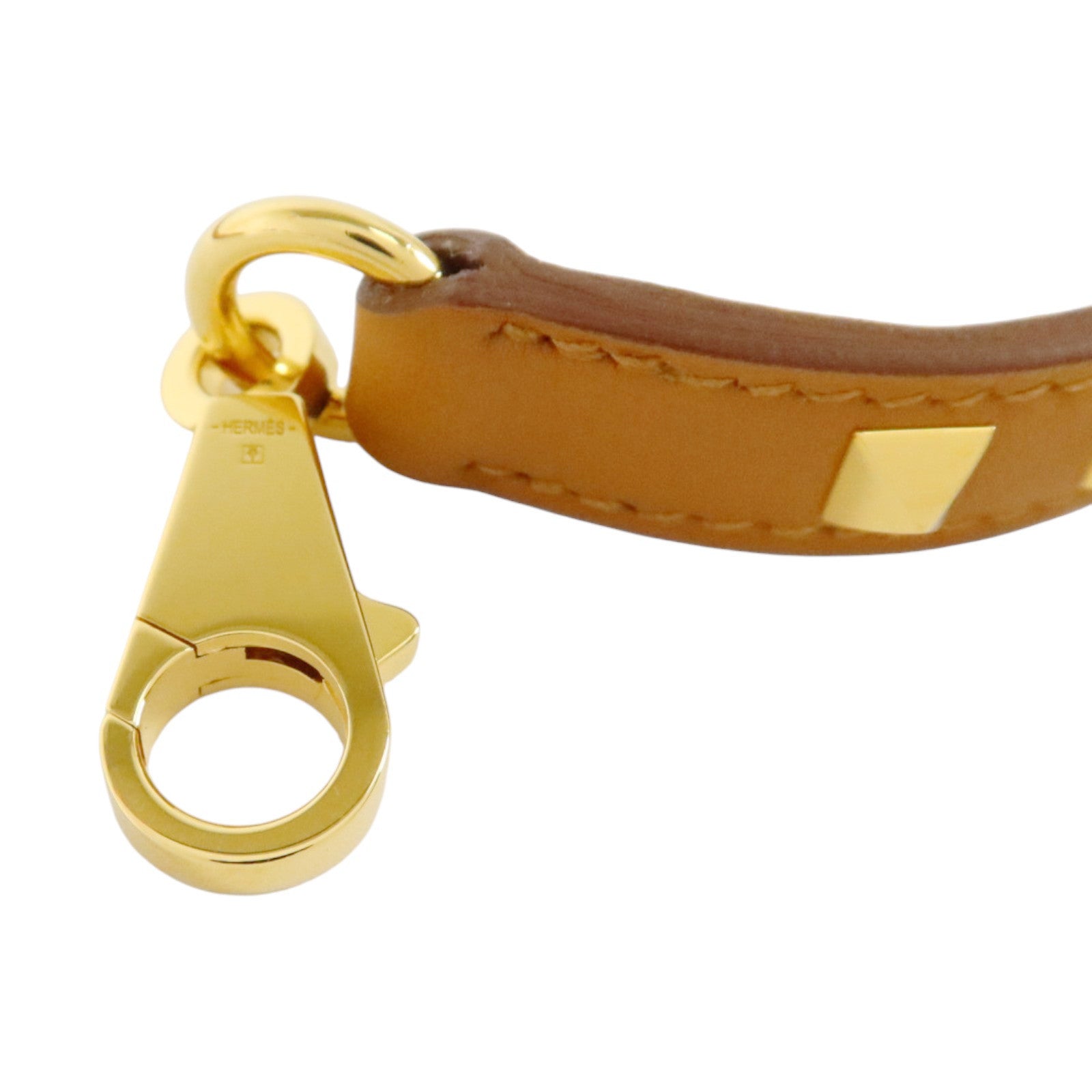 HERMES Swift皮革Mini Dog Carres Strap金扣肩帶Gold