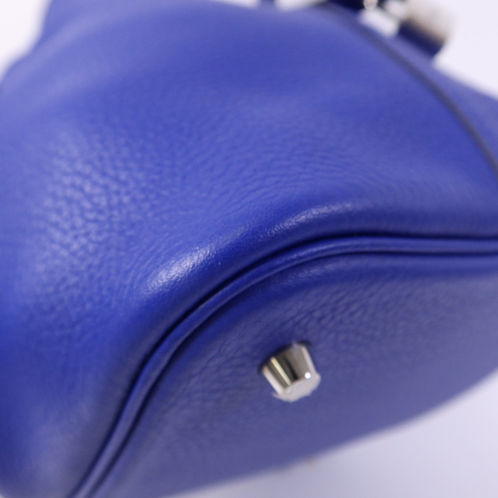 HERMES Clemence皮革Picotin MM銀扣手挽袋Blue