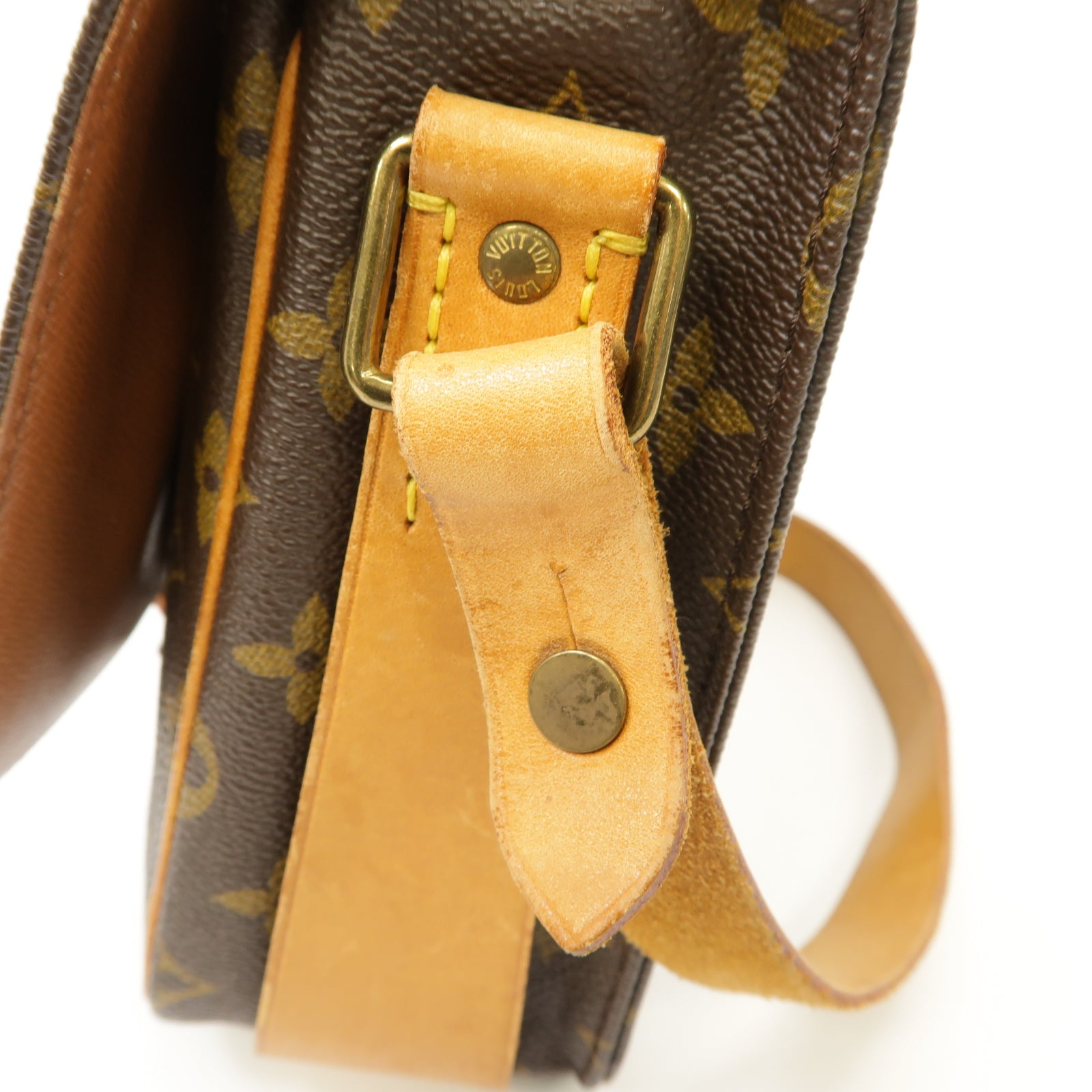 LOUIS VUITTON Monogram Cartouchiere金扣肩背袋棕色