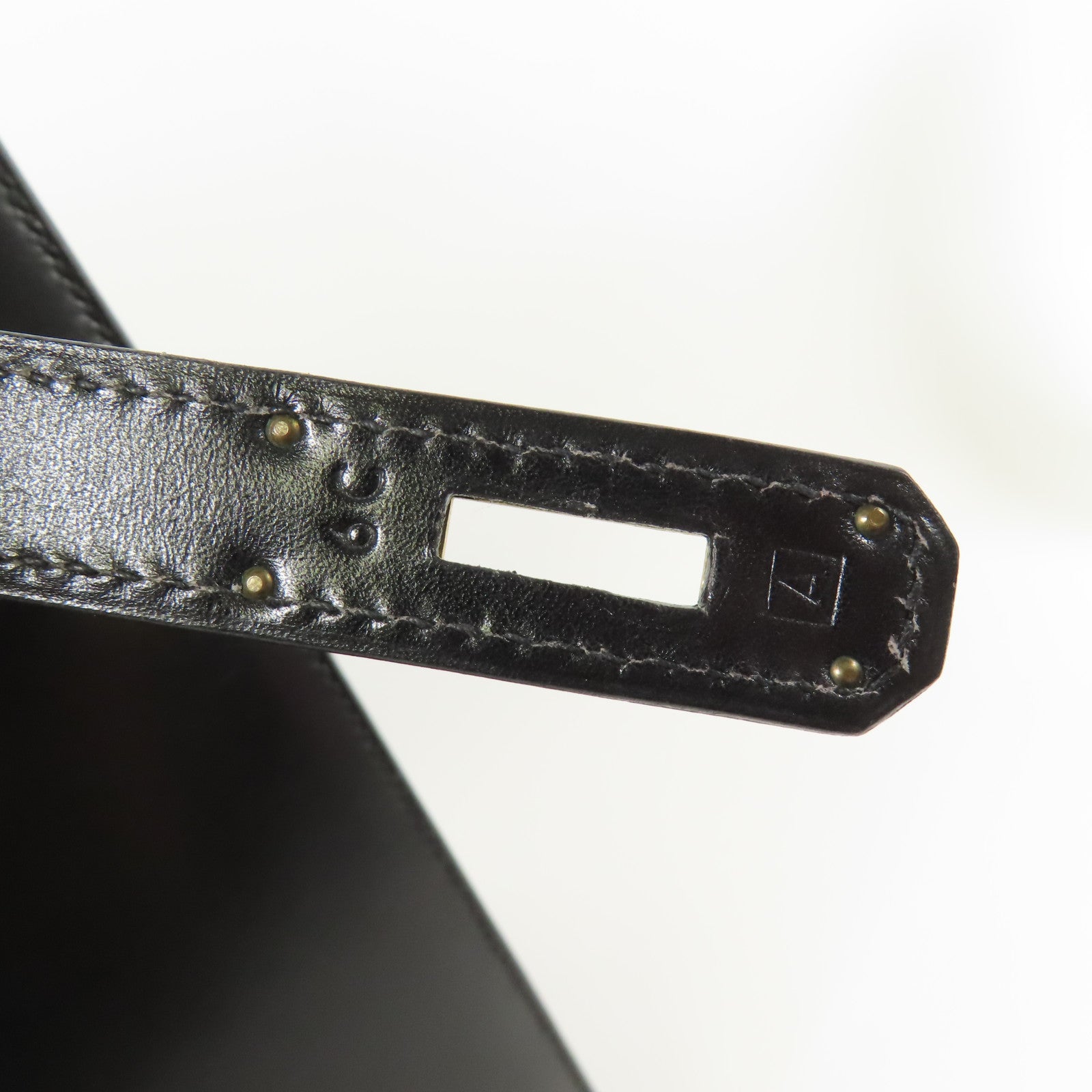 HERMES Calf皮革Kelly 35金扣手挽肩背兩用袋Noir