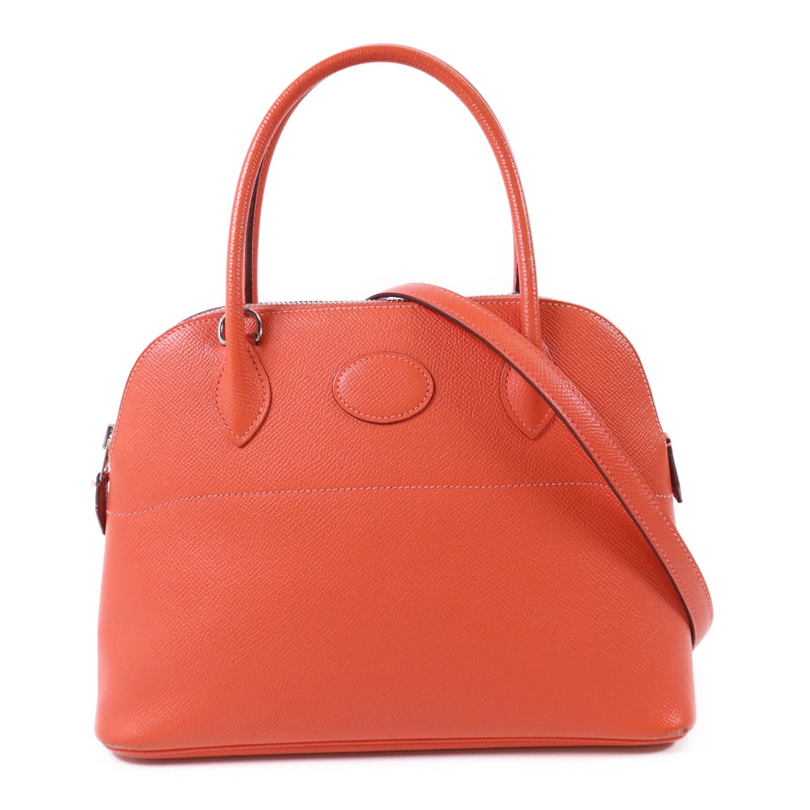 HERMES Epsom皮革Bolide 27銀扣手挽肩背兩用袋Rose Jaipur