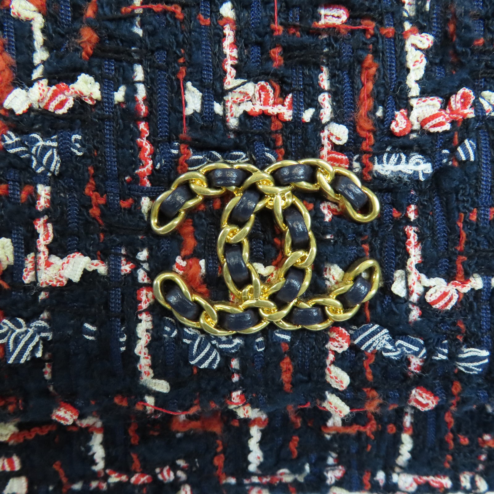 CHANEL Tweed 19 WOC金扣手挽肩背兩用袋