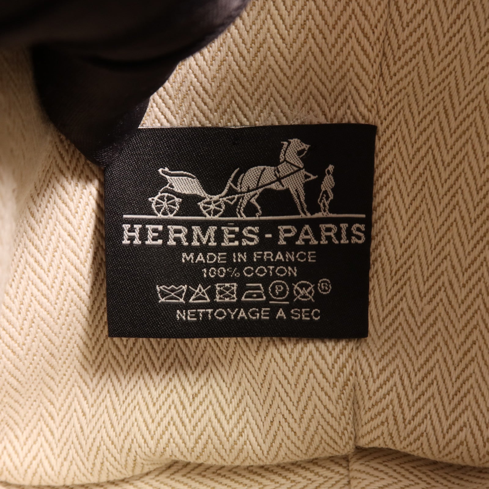 HERMES 帆布Bride A Brac銀扣手挽袋