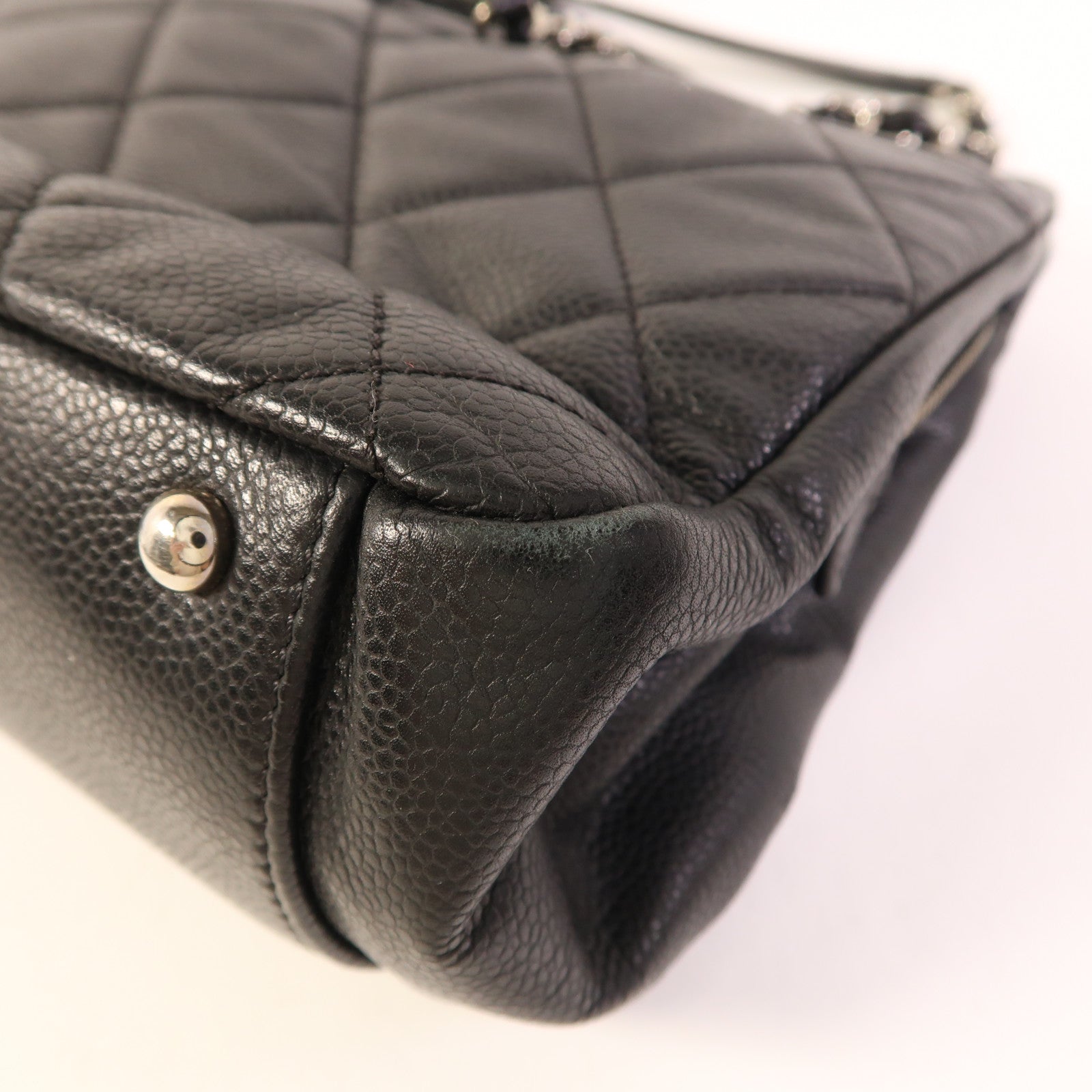 CHANEL 牛皮皮革Shoulder Bag銀扣鏈帶肩背袋