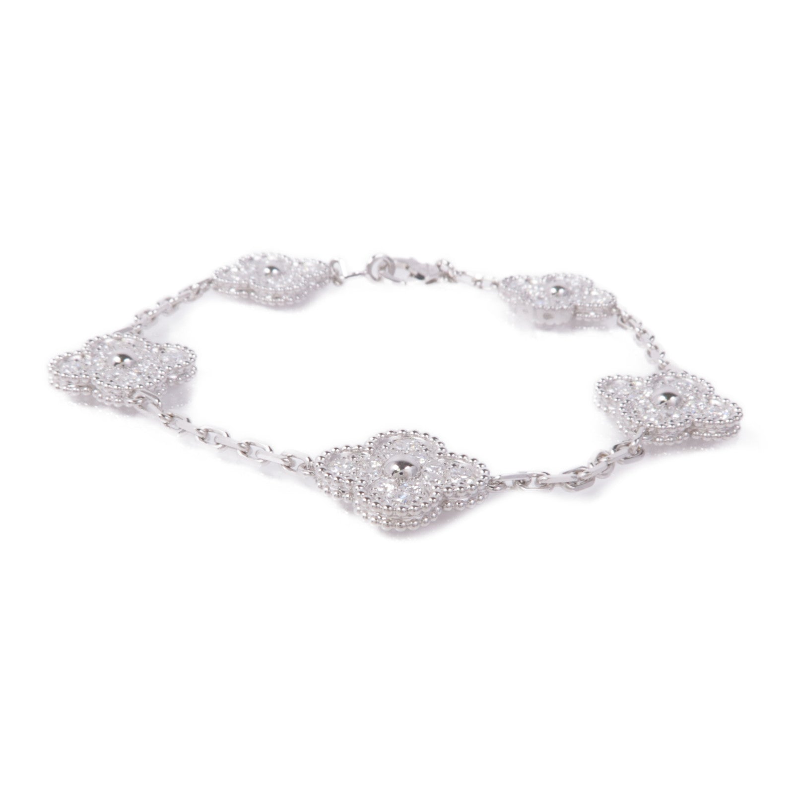Van Cleef & Arpels 【激減優惠】18K白金Vintage Alhambra Bracelet鑽石手鏈