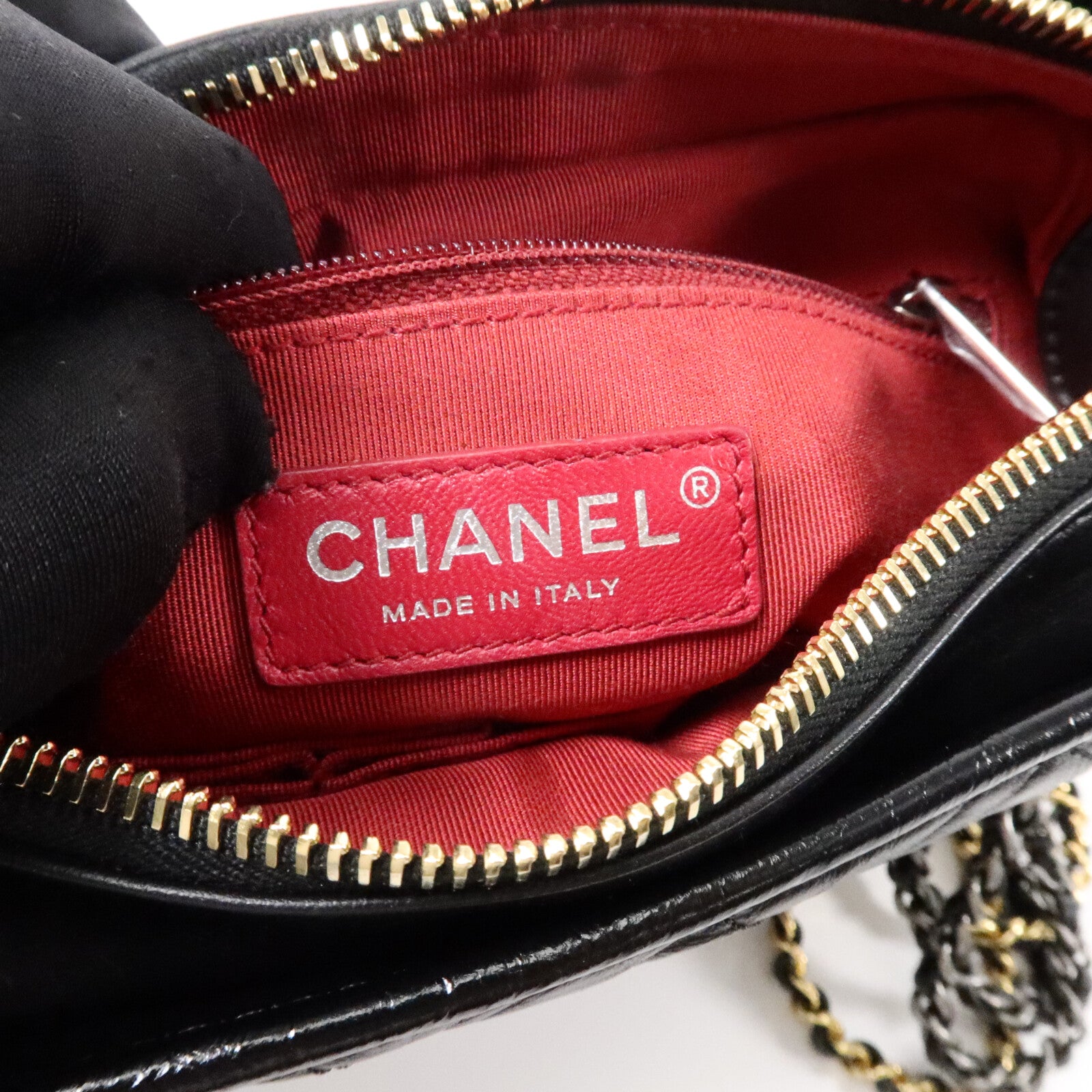 CHANEL 牛皮皮革Gabrielle Small鏈帶肩背袋