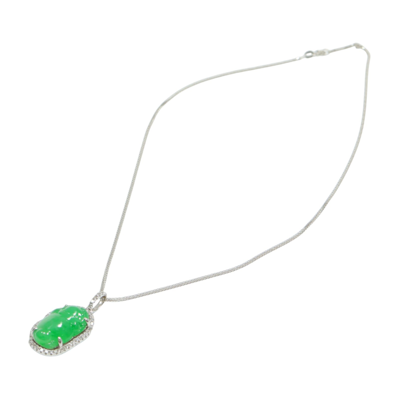 JEWELRY 18K白金Jade Diamond Necklace翡翠/鑽石項鍊