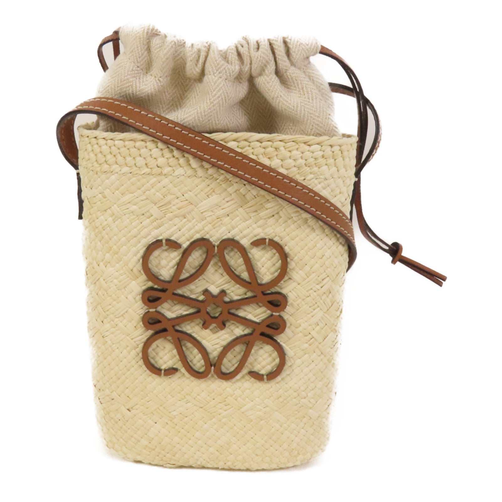 LOEWE 【激減優惠】Iraca Palm Square Pocket肩背袋
