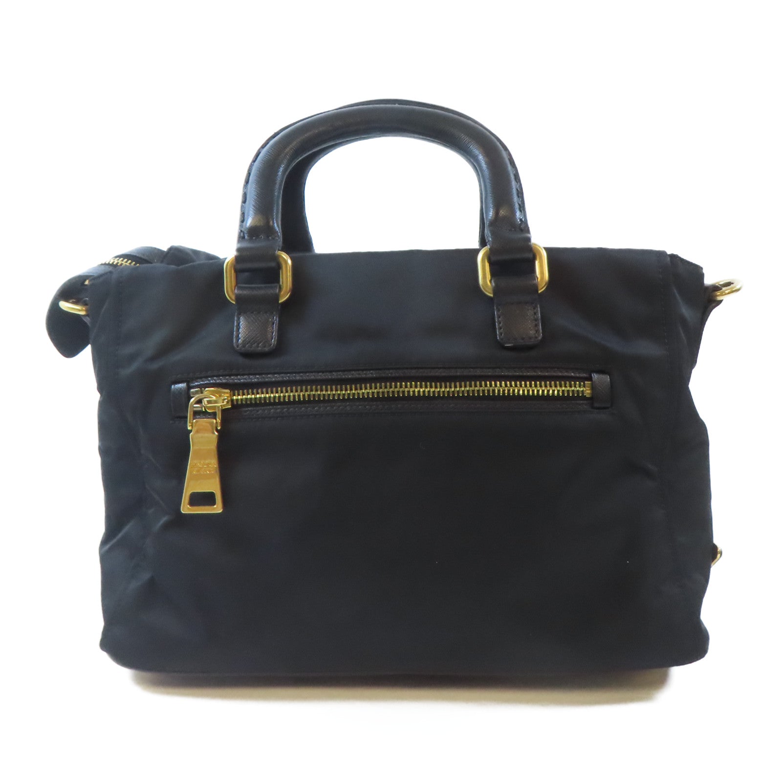 PRADA 【激減優惠】尼龍2 Way Shoulder Bag金扣手挽肩背兩用袋黑色