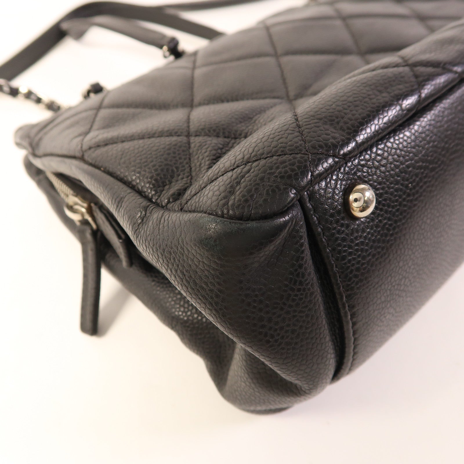 CHANEL 牛皮皮革Shoulder Bag銀扣鏈帶肩背袋