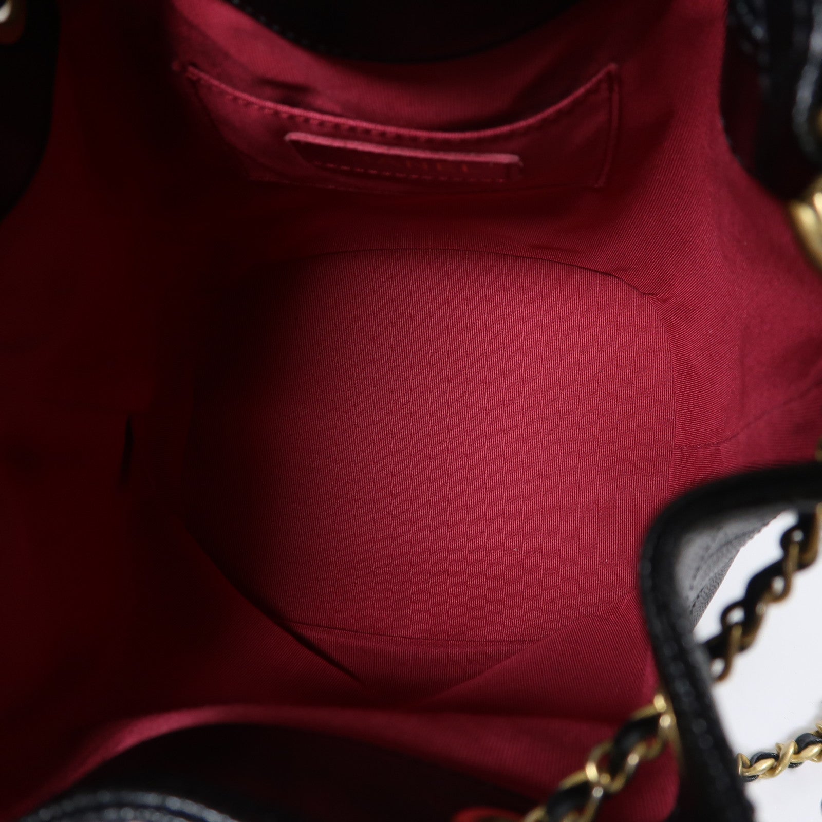 CHANEL 牛皮皮革Bucket Bag金扣手挽肩背兩用袋黑色