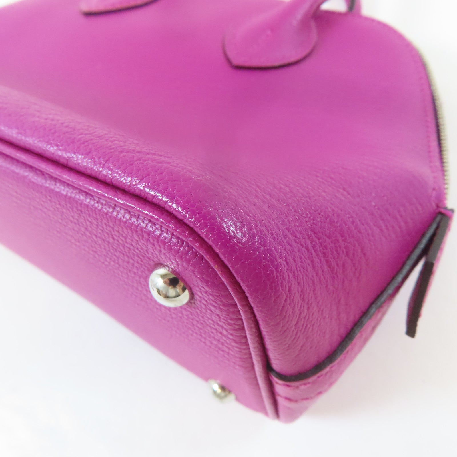 HERMES 【激減優惠】Chevre皮革Mini Bolide 1923銀扣手挽肩背兩用袋Rose Purple/桃紫色