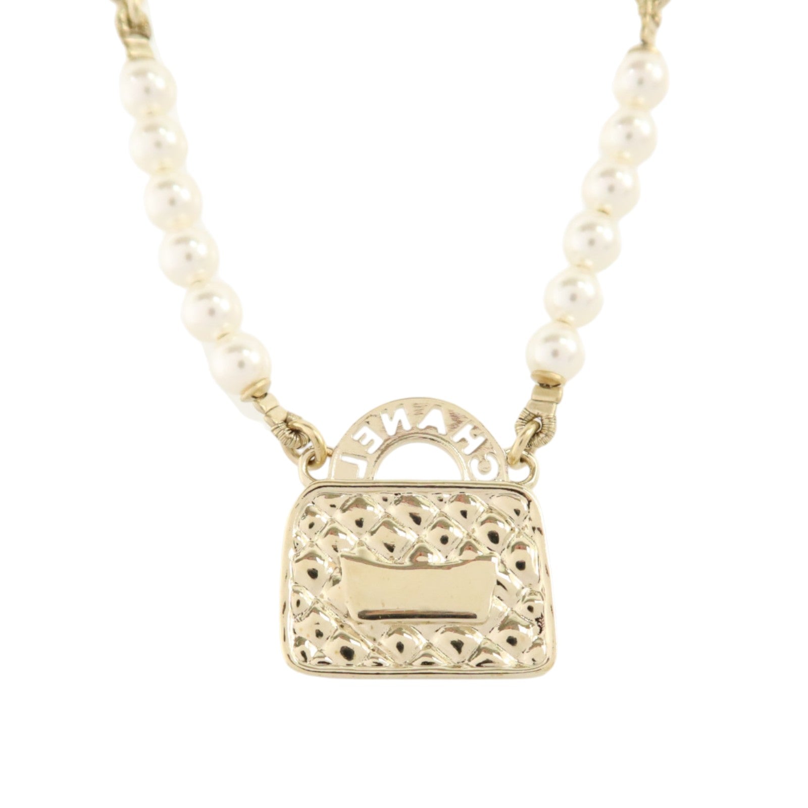CHANEL 金屬/PVC Necklace金扣項鏈