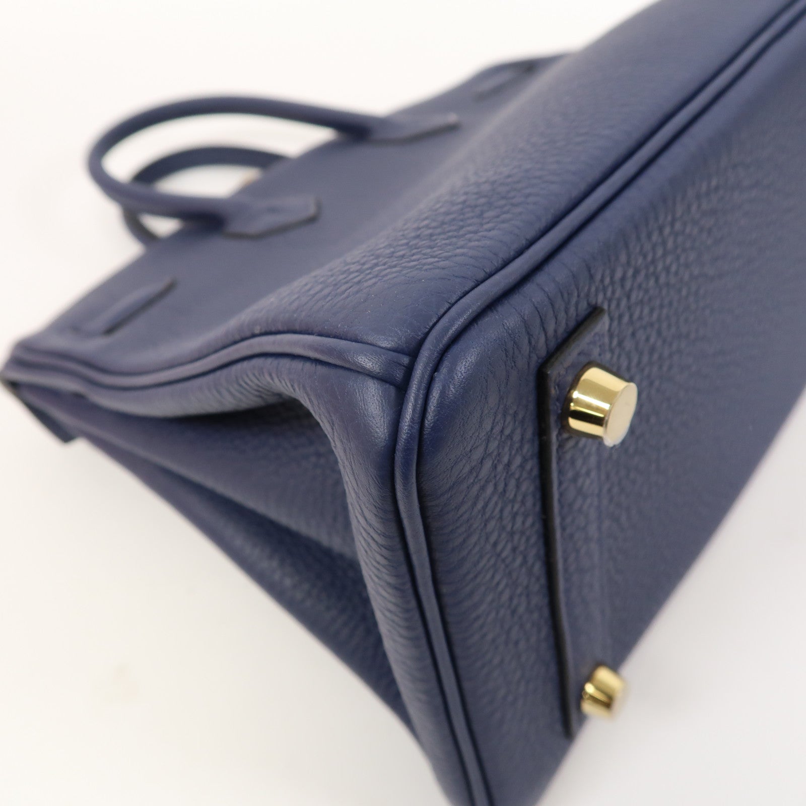 HERMES Togo皮革Birkin 25金扣手挽袋深藍色
