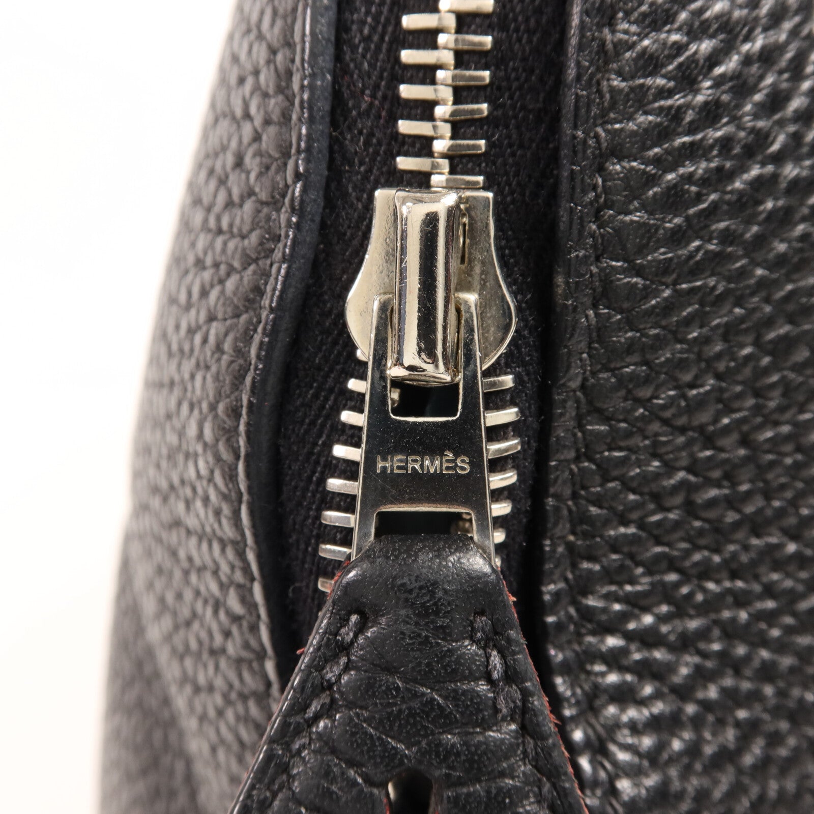 HERMES Clemence皮革Bolide 31銀扣手挽肩背兩用袋Noir