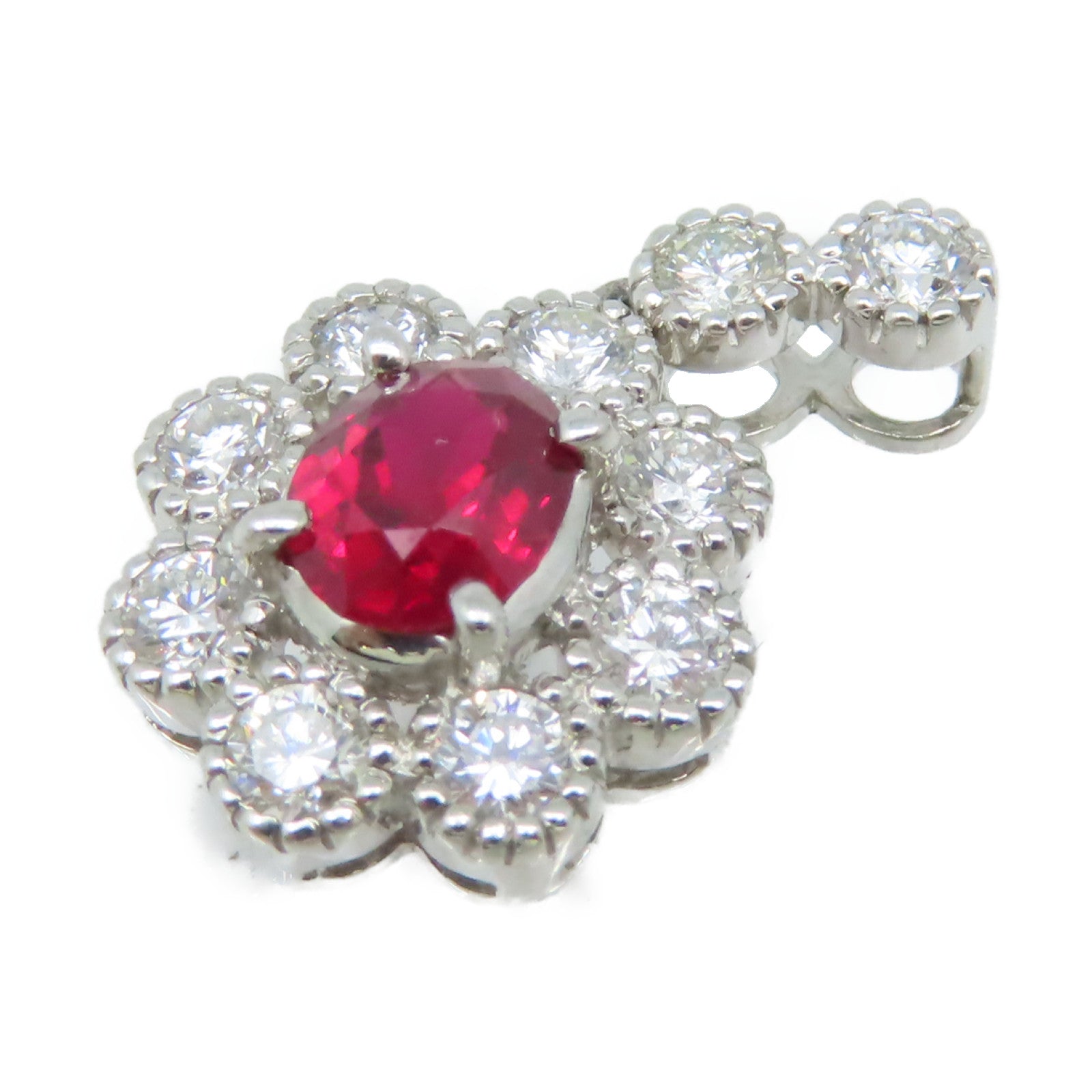 JEWELRY **【激減優惠】PT900鉑金/0.76ct紅寶石/0.66ct鑽石Ruby Pendant Top吊墜頭扣
