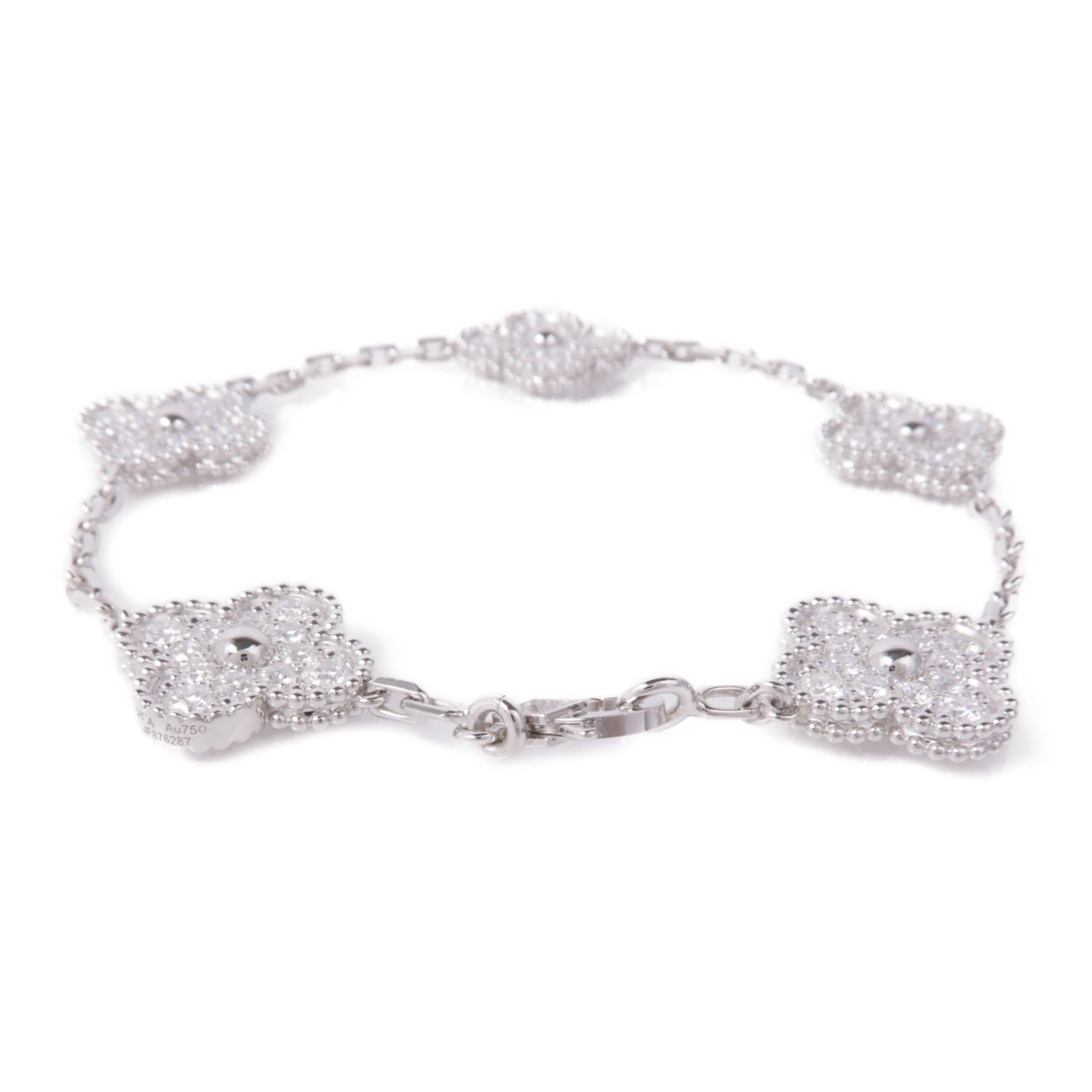 Van Cleef & Arpels 【激減優惠】18K白金Vintage Alhambra Bracelet鑽石手鏈