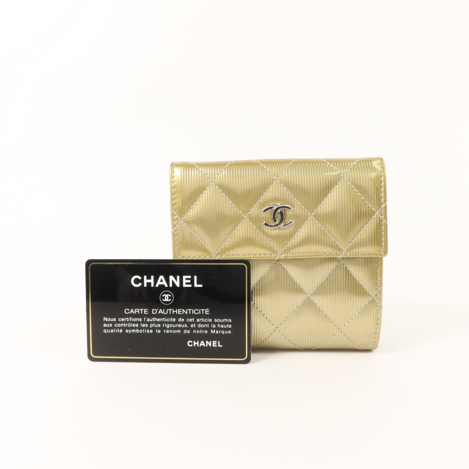 CHANEL 漆皮皮革Bifold Wallet錢包