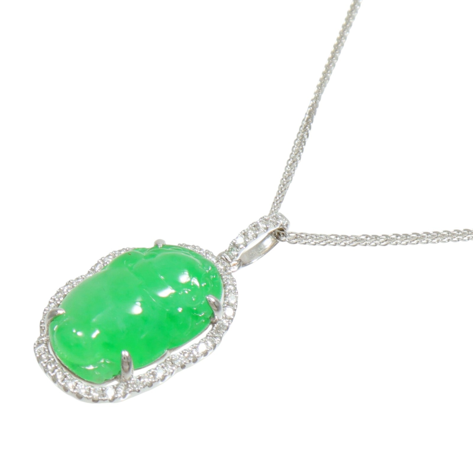 JEWELRY 18K白金Jade Diamond Necklace翡翠/鑽石項鍊
