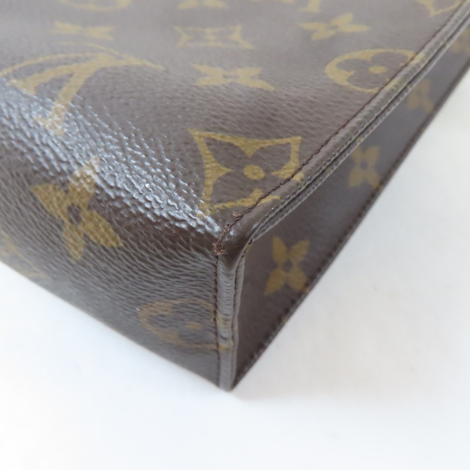 LOUIS VUITTON Monogram Toiletry Pouch金扣小袋啡色