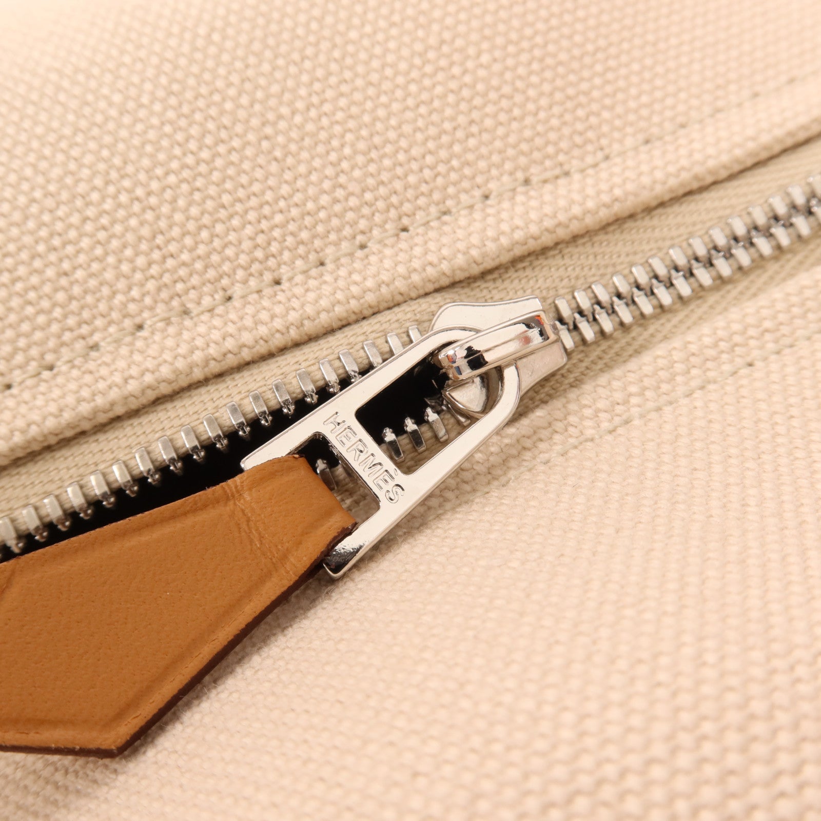 HERMES 帆布Bride A Brac銀扣手挽袋