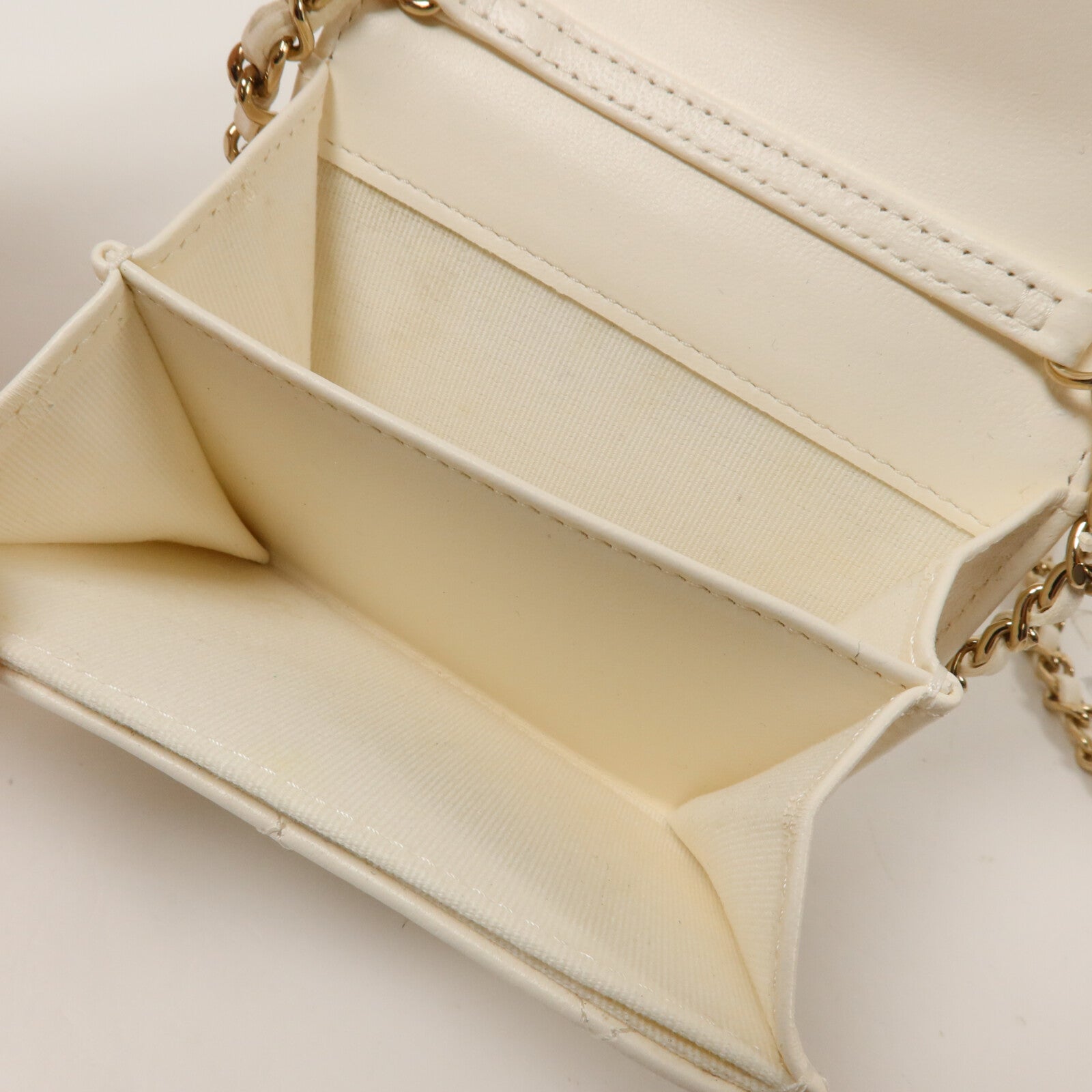 CHANEL 牛皮皮革Flap Card Holder Chain鏈帶肩背袋