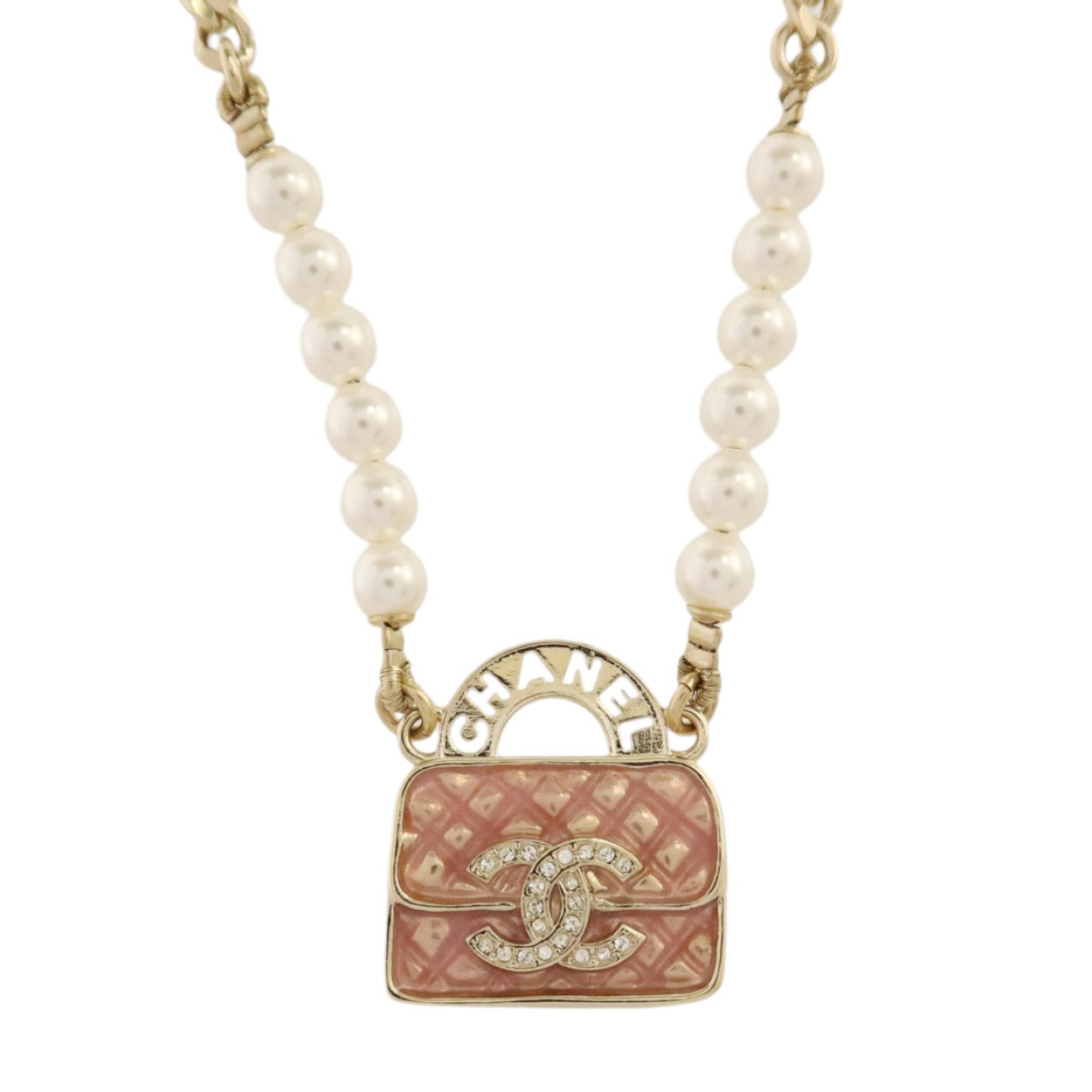 CHANEL 金屬/PVC Necklace金扣項鏈