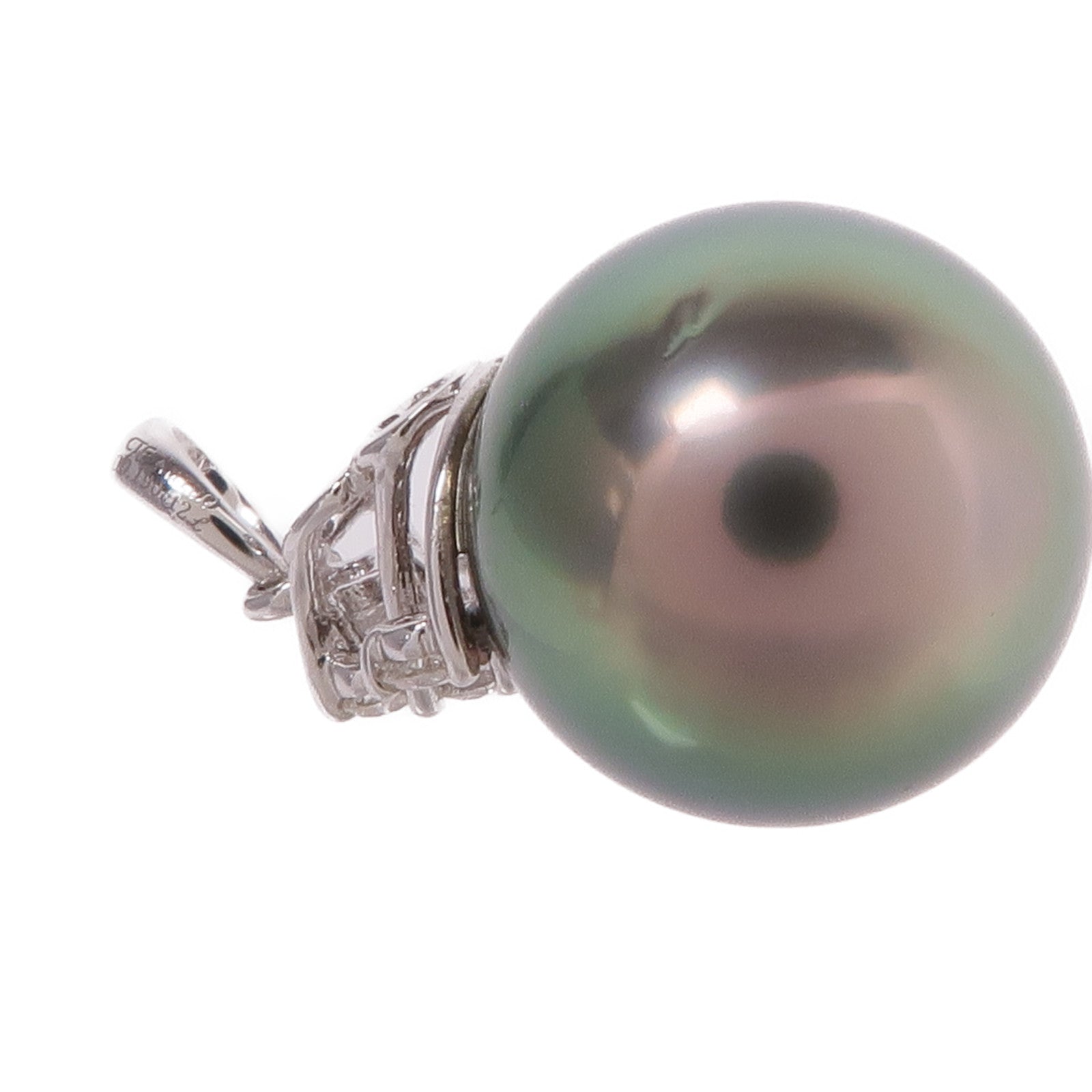 JEWELRY 18K白金Pearl Diamond Pendant Top珍珠/鑽石吊墜