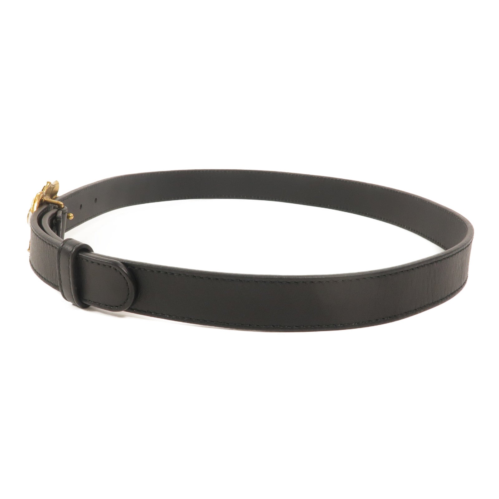 GUCCI 牛皮皮革Metal Flower Leather Belt皮帶
