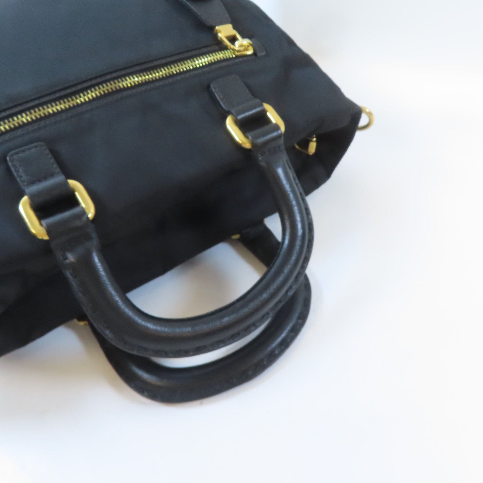 PRADA 【激減優惠】尼龍2 Way Shoulder Bag金扣手挽肩背兩用袋黑色