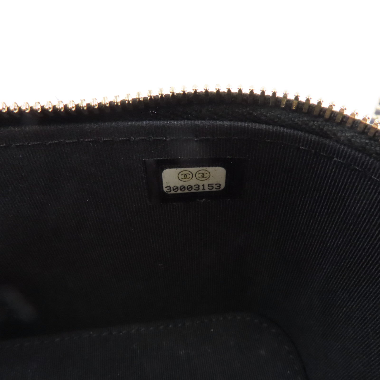CHANEL 菱格羊皮皮革Vanity Bag金扣鏈帶肩背袋黑色