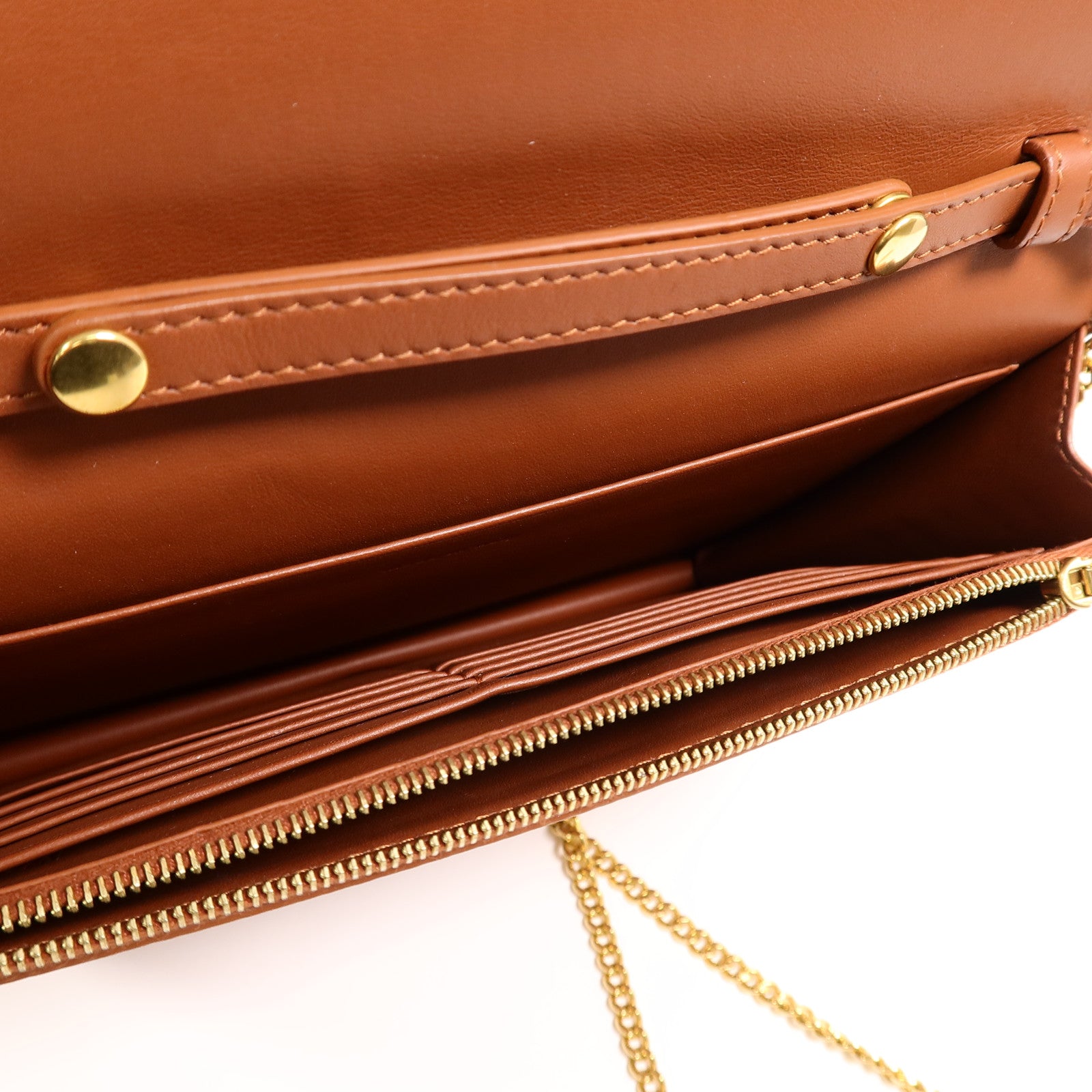 CELINE 牛皮皮革Frame Wallet On Chain鏈帶肩背袋