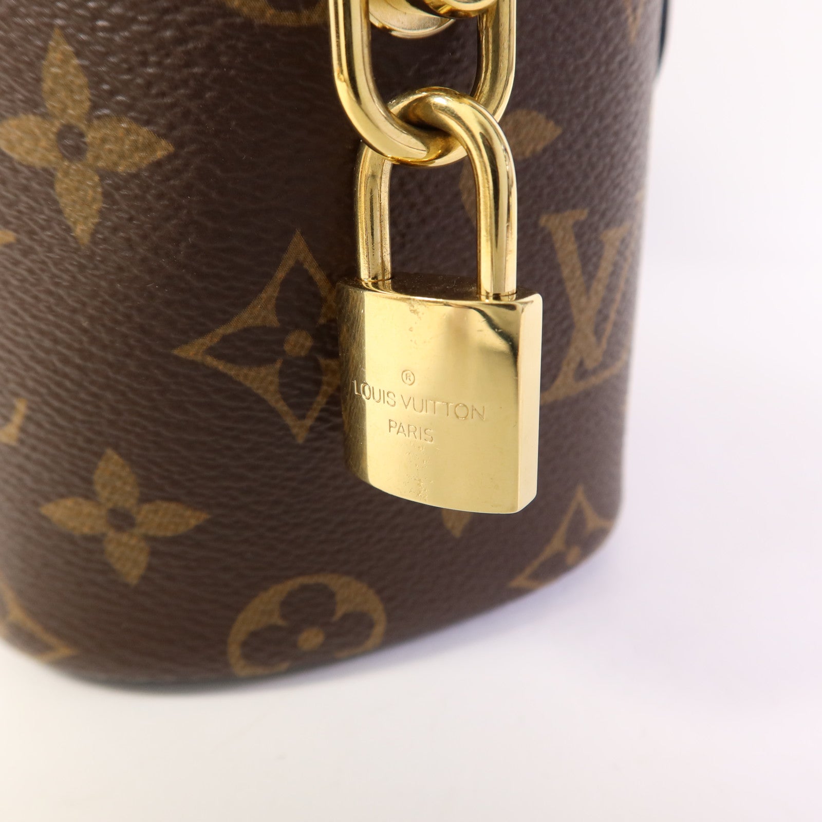 LOUIS VUITTON Monogram Reverse Vanity PM金扣手挽肩背兩用袋棕色