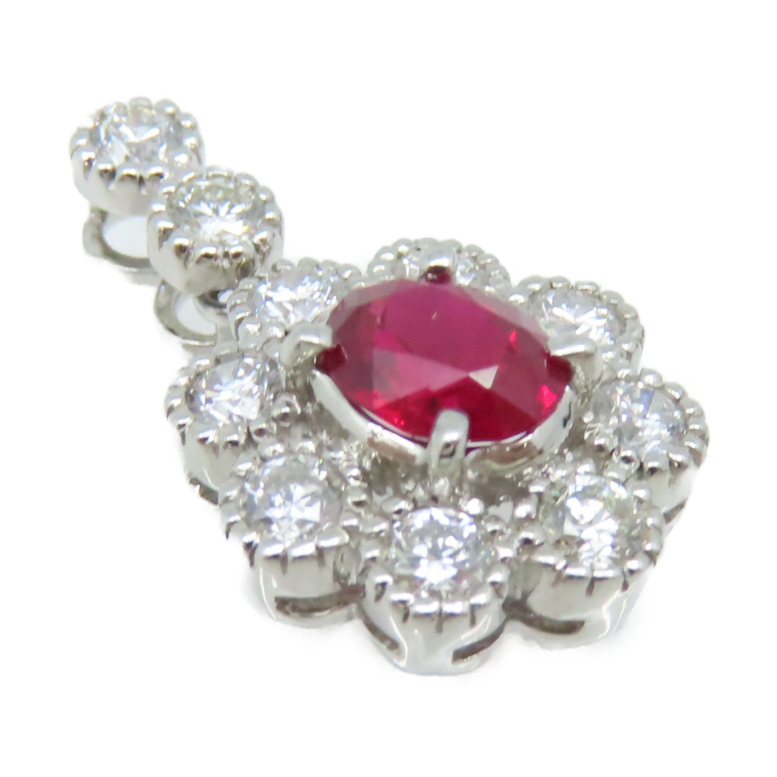 JEWELRY **【激減優惠】PT900鉑金/0.76ct紅寶石/0.66ct鑽石Ruby Pendant Top吊墜頭扣