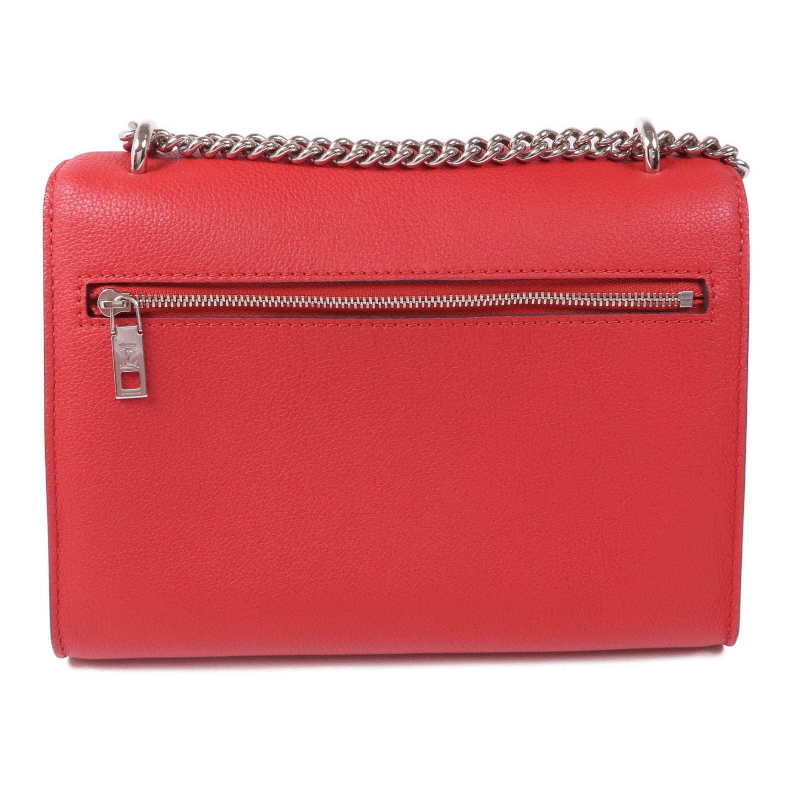 LOUIS VUITTON 牛皮皮革My Lockme BB銀扣鏈帶肩背袋