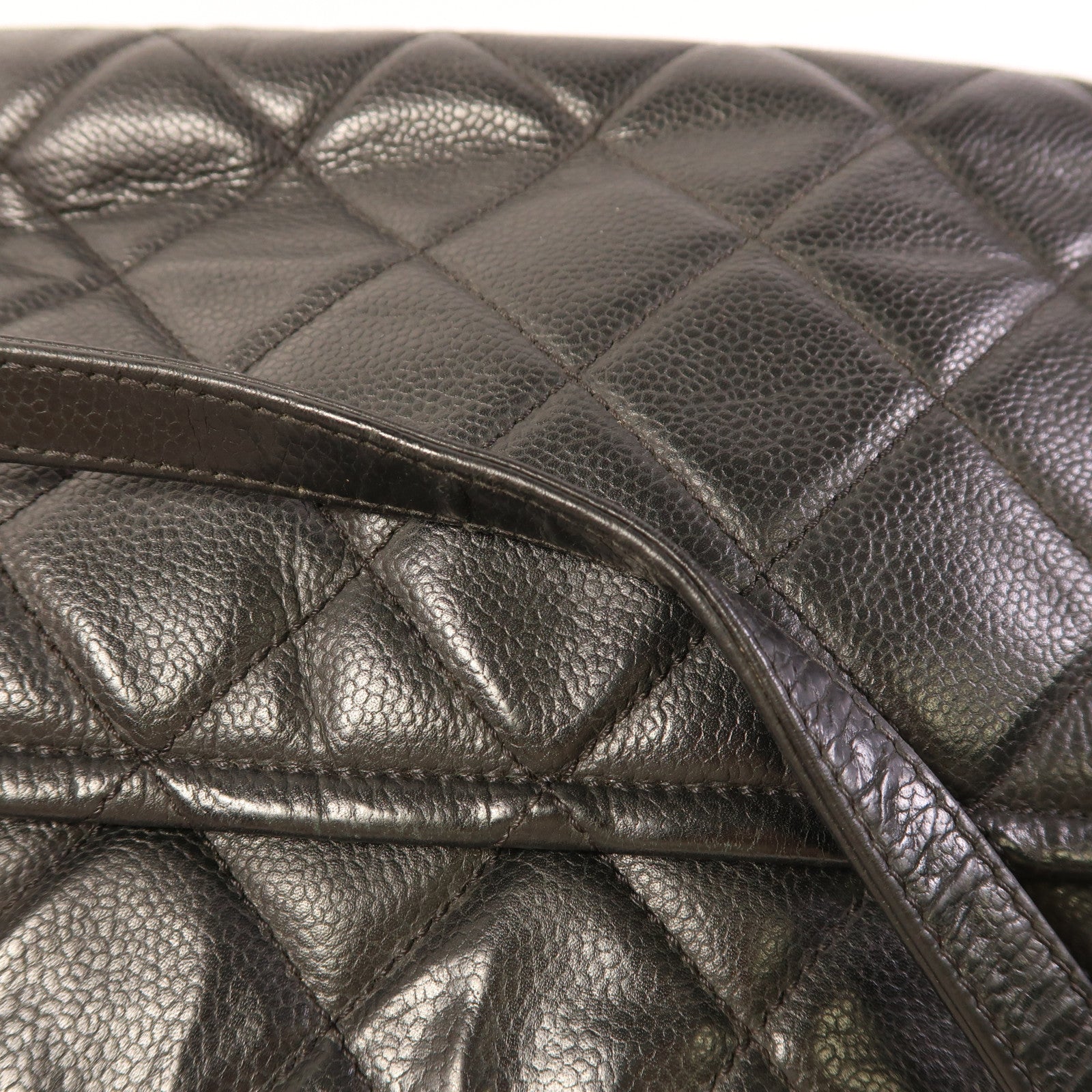 CHANEL 牛皮皮革Shoulder Bag銀扣鏈帶肩背袋