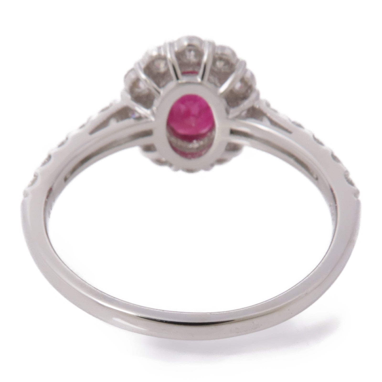 JEWELRY【激減優惠】 18K白金/PT900鉑金Ruby/Diamond Ring紅寶石/鑽石戒指US#6