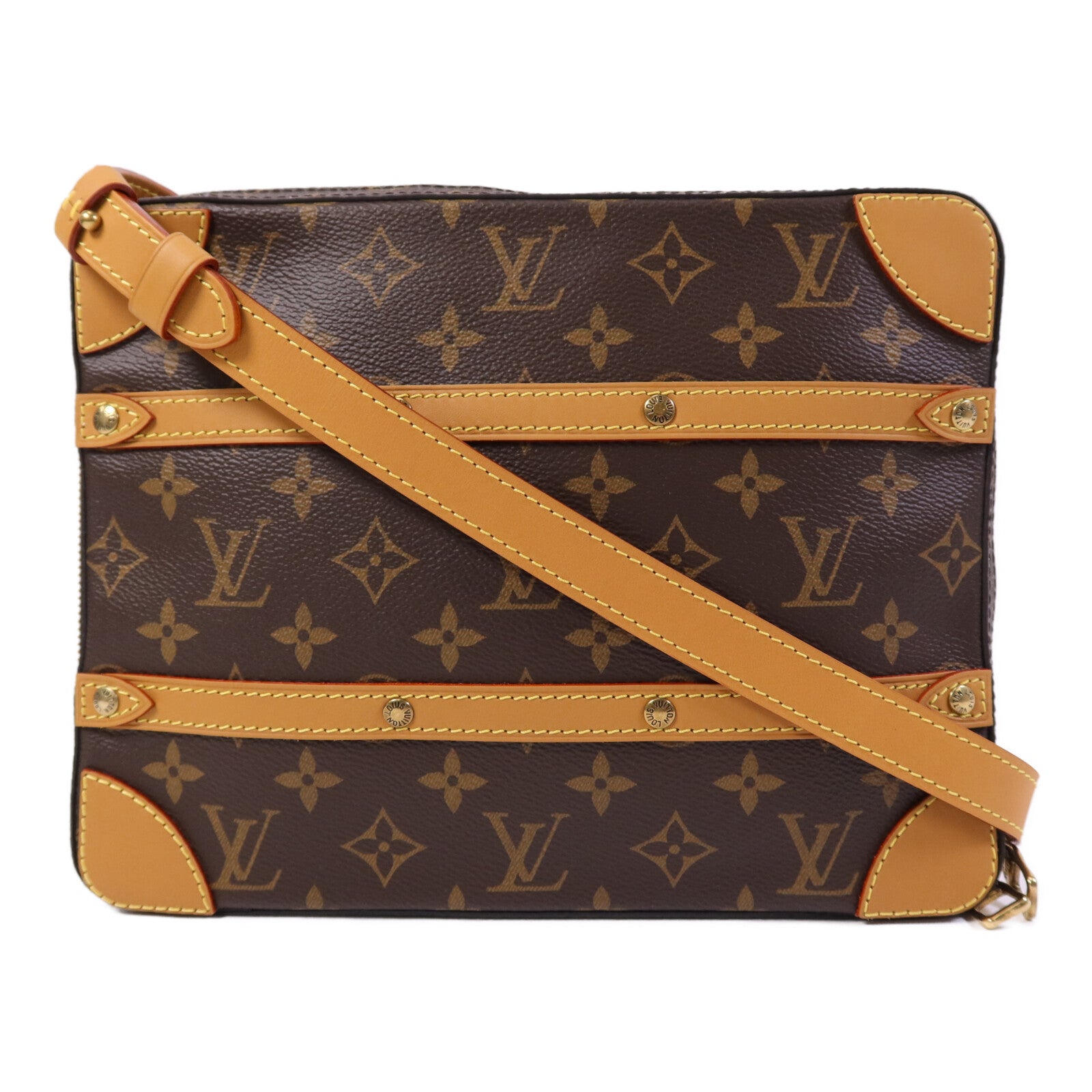 LOUIS VUITTON Monogram Soft Trunk Messenger PM金扣肩背袋