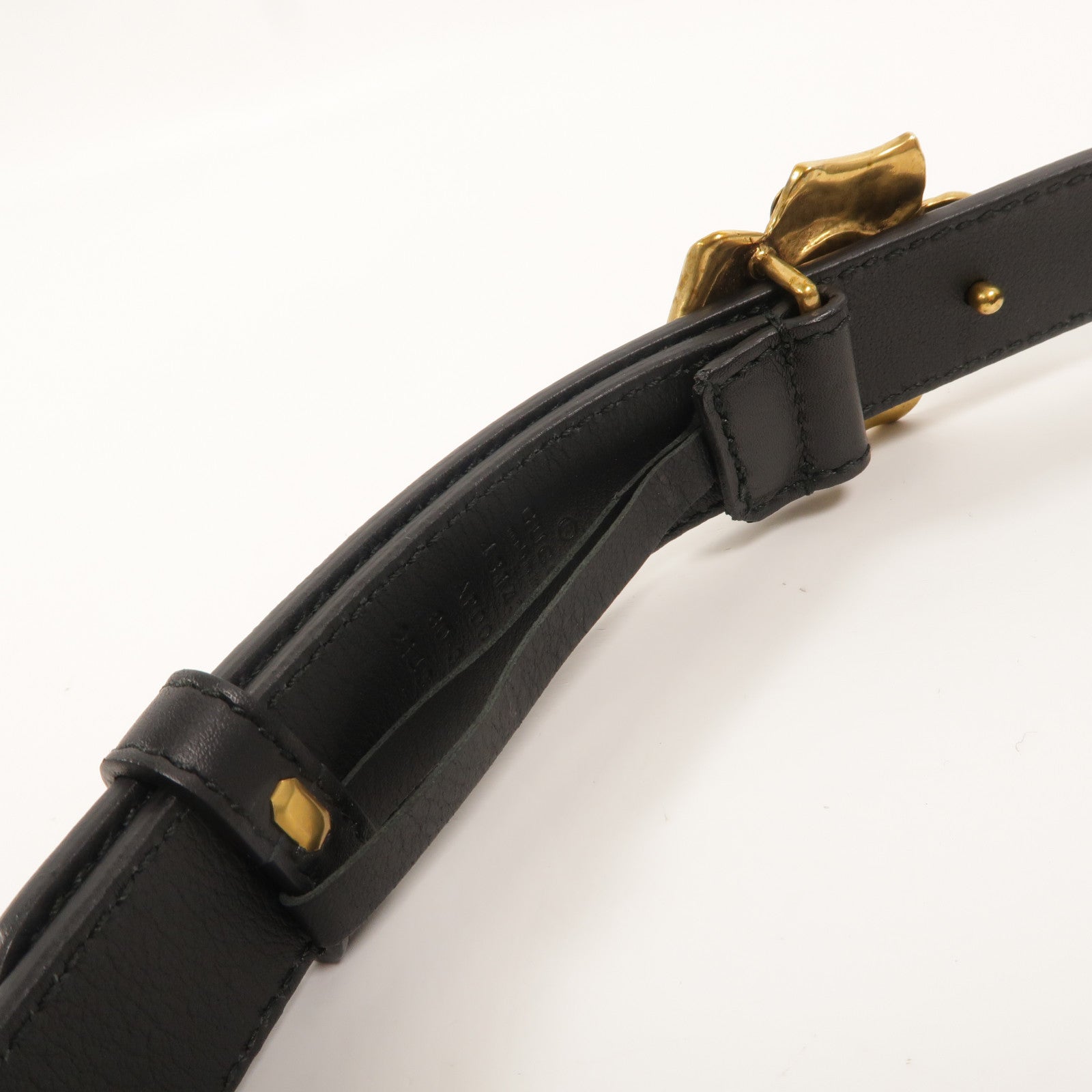 GUCCI 牛皮皮革Metal Flower Leather Belt皮帶