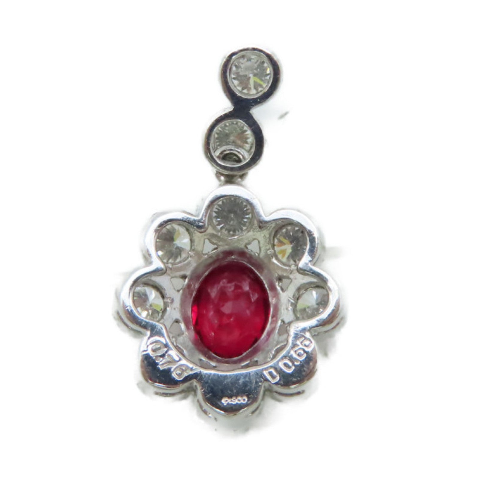 JEWELRY **【激減優惠】PT900鉑金/0.76ct紅寶石/0.66ct鑽石Ruby Pendant Top吊墜頭扣